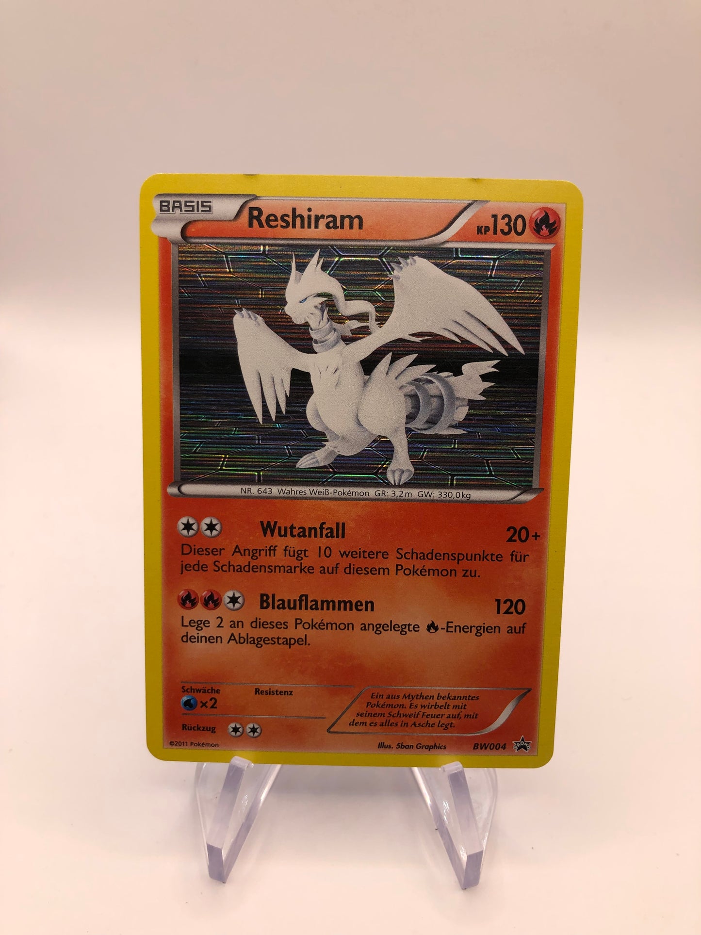 Pokemon Karte Promo Holo Reshiram BW004 Deutsch