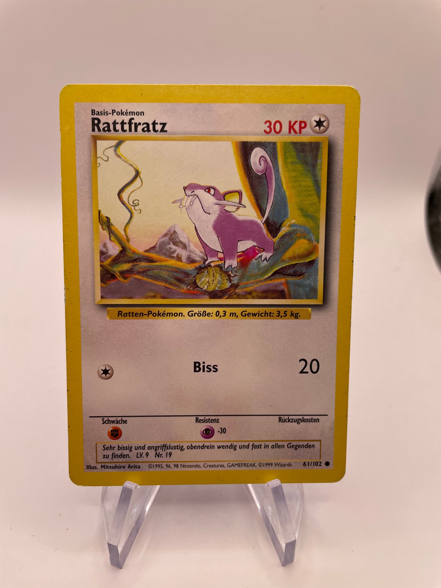 Pokemon Karte Base-Set Rattfratz 61/102 Deutsch