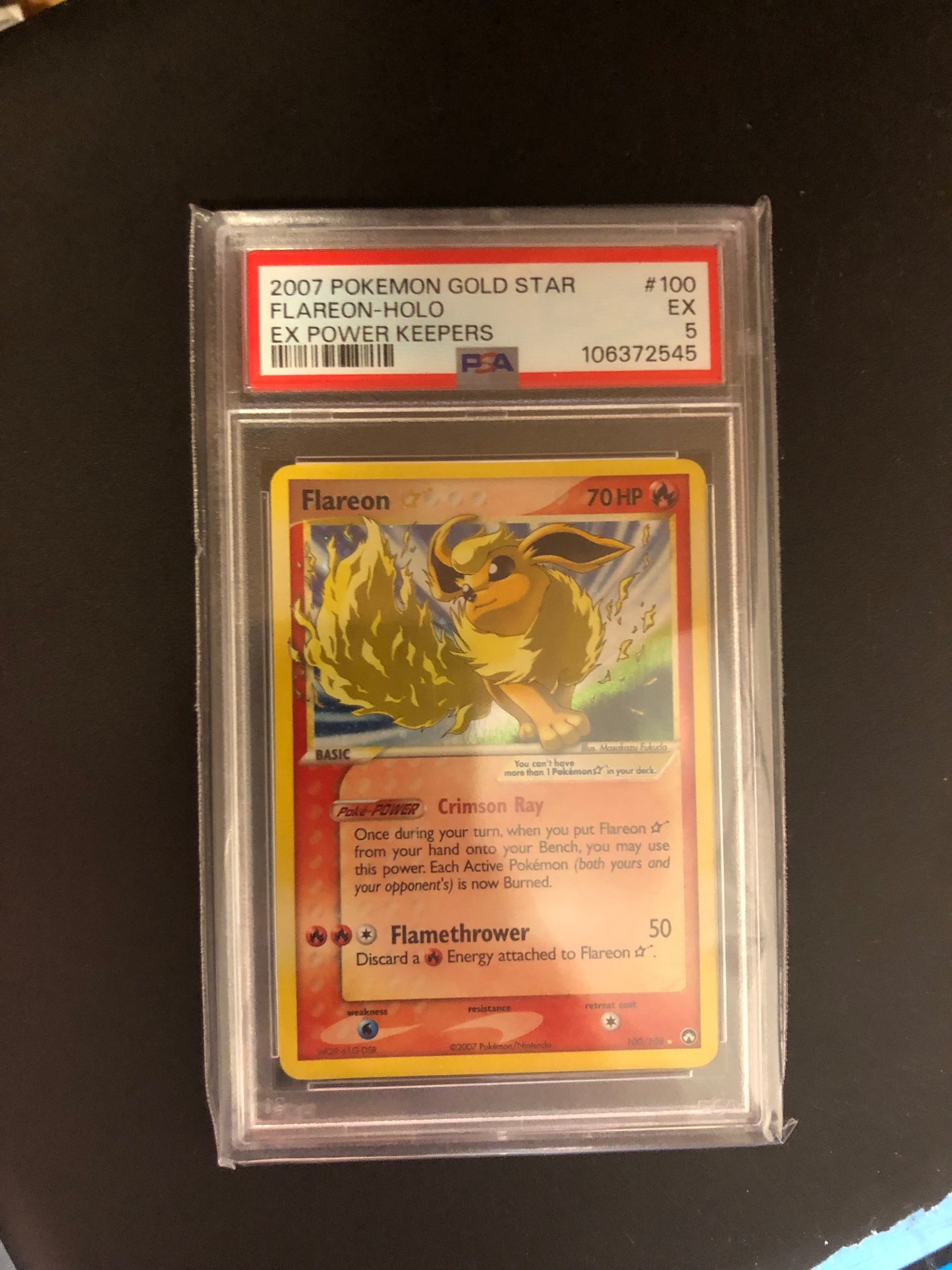 Pokemon Karte Goldstar Holo Flamara 100/108 Englisch