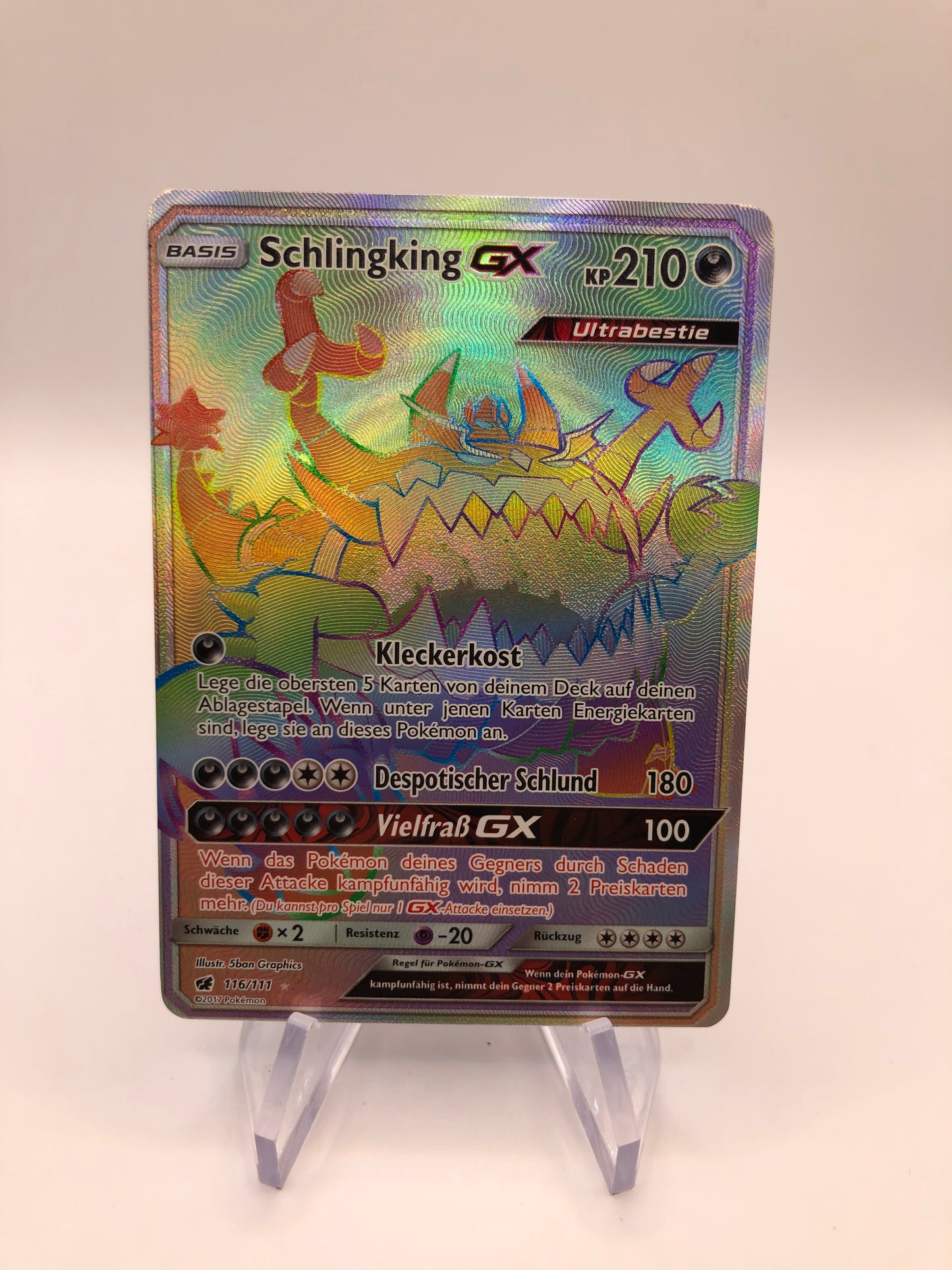 Pokemon Karte GX Rainbow Schlingking 116/111 Deutsch