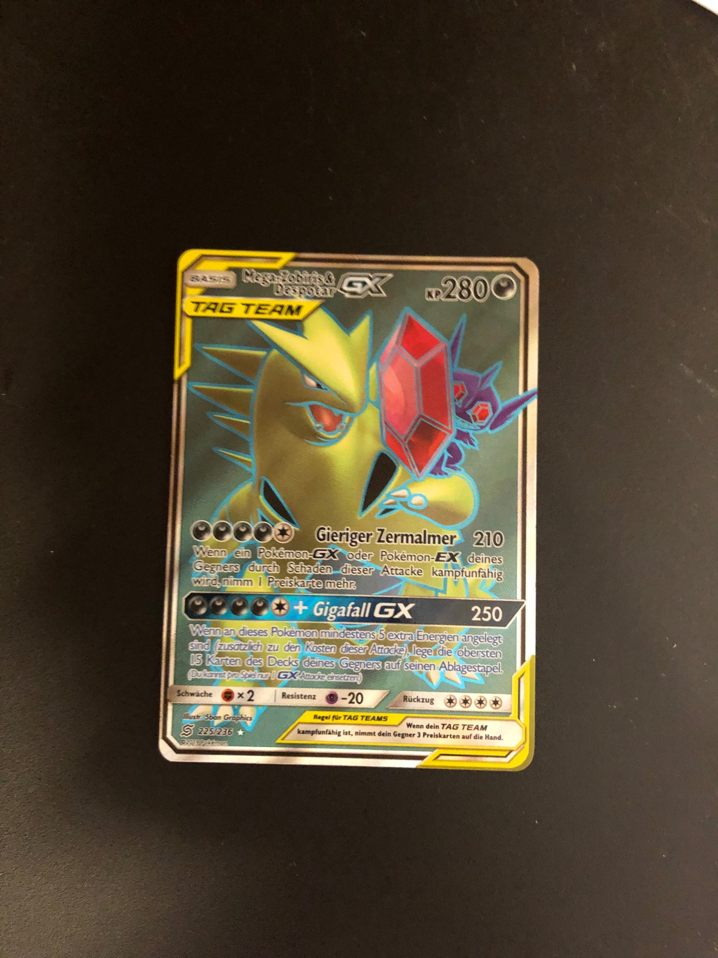 Pokemon Karte GX Tag Team Mega-Zobiris & Despotar 225/236 Deutsch