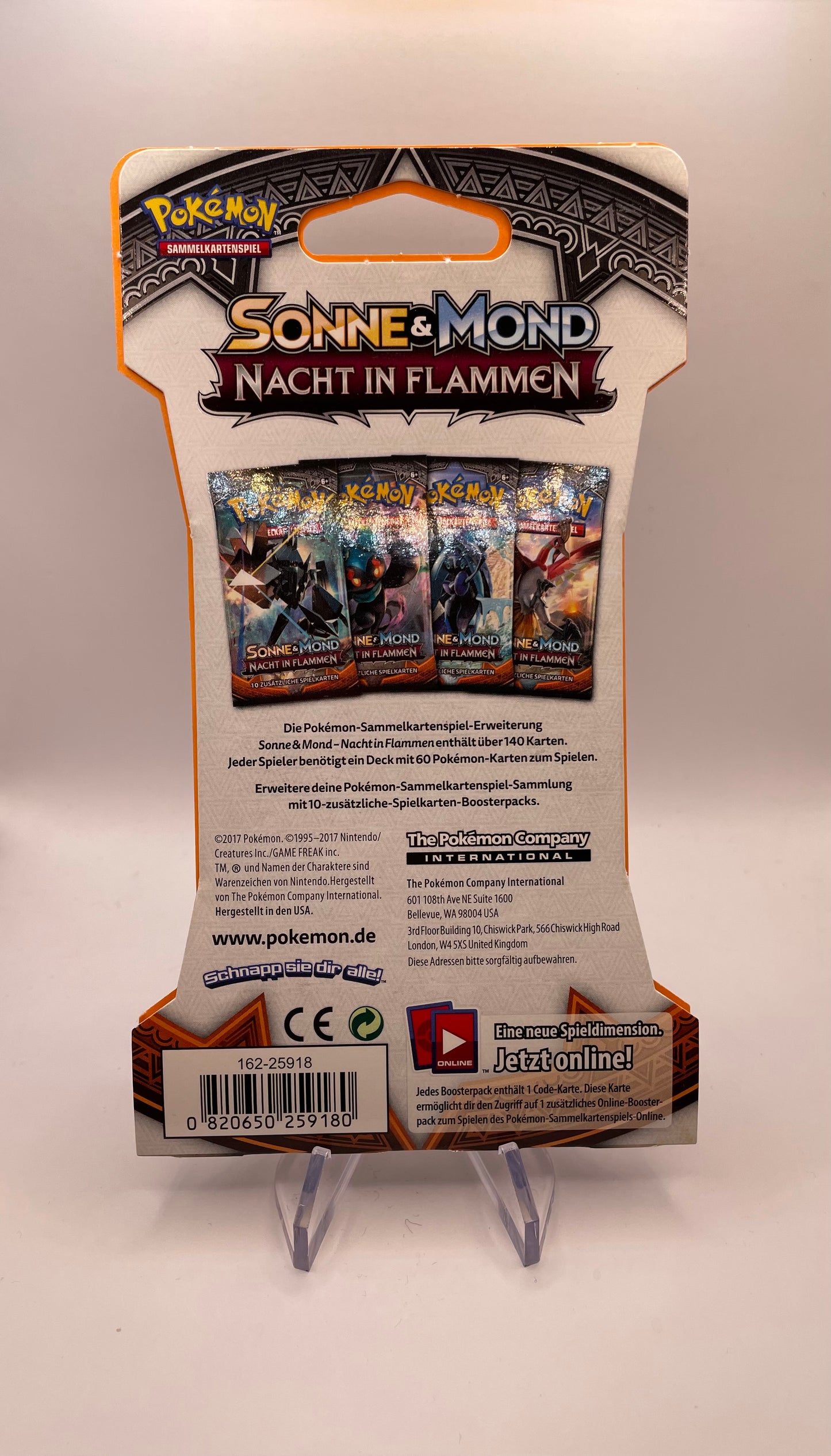 Pokemon Karten OVP Sleeved Booster Nacht im Flammen Deutsch