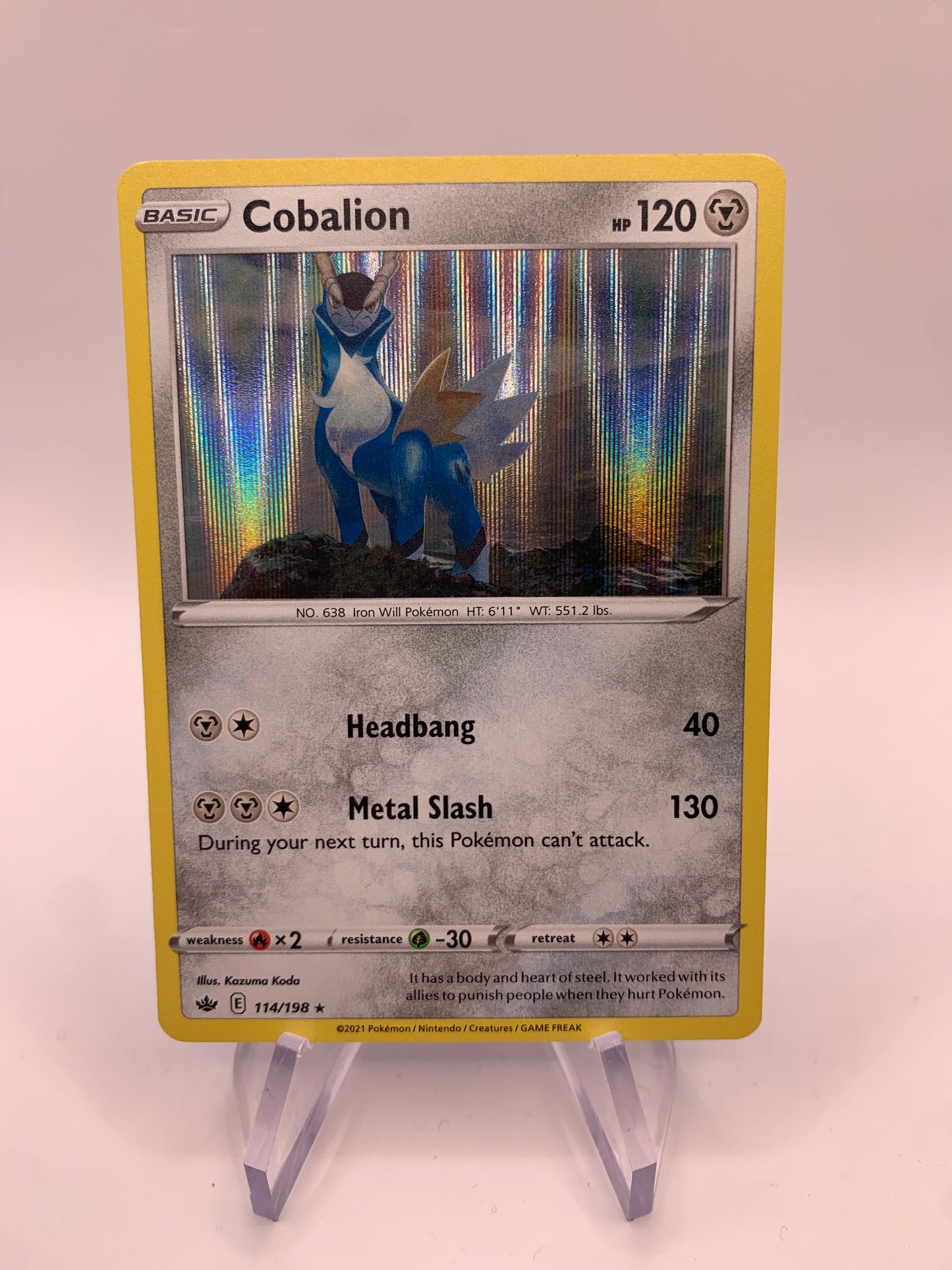 Pokémon Karte Holo Cobalion 114/198 englisch