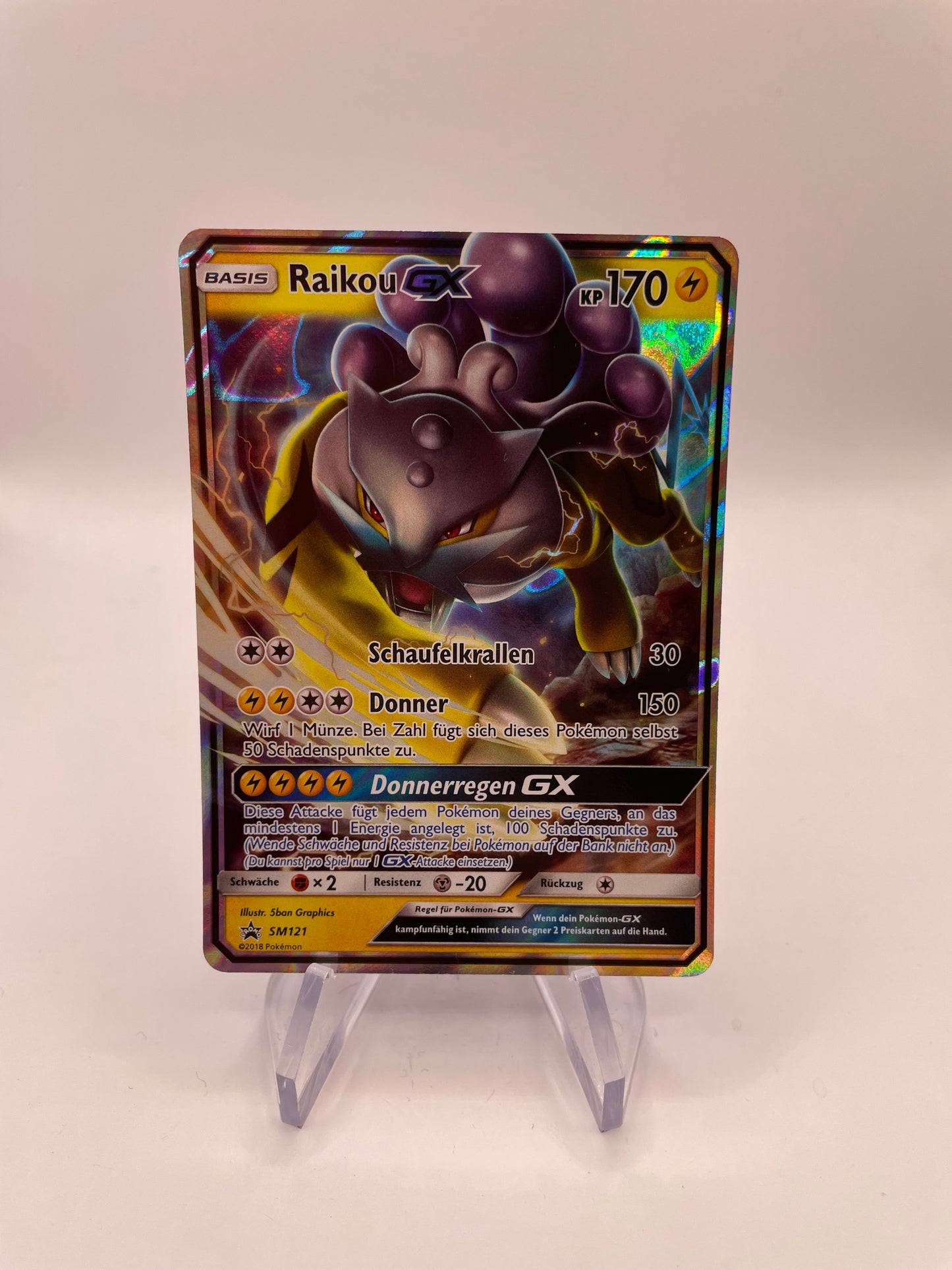 Pokemon Karte GX Raikou SM121 Deutsch