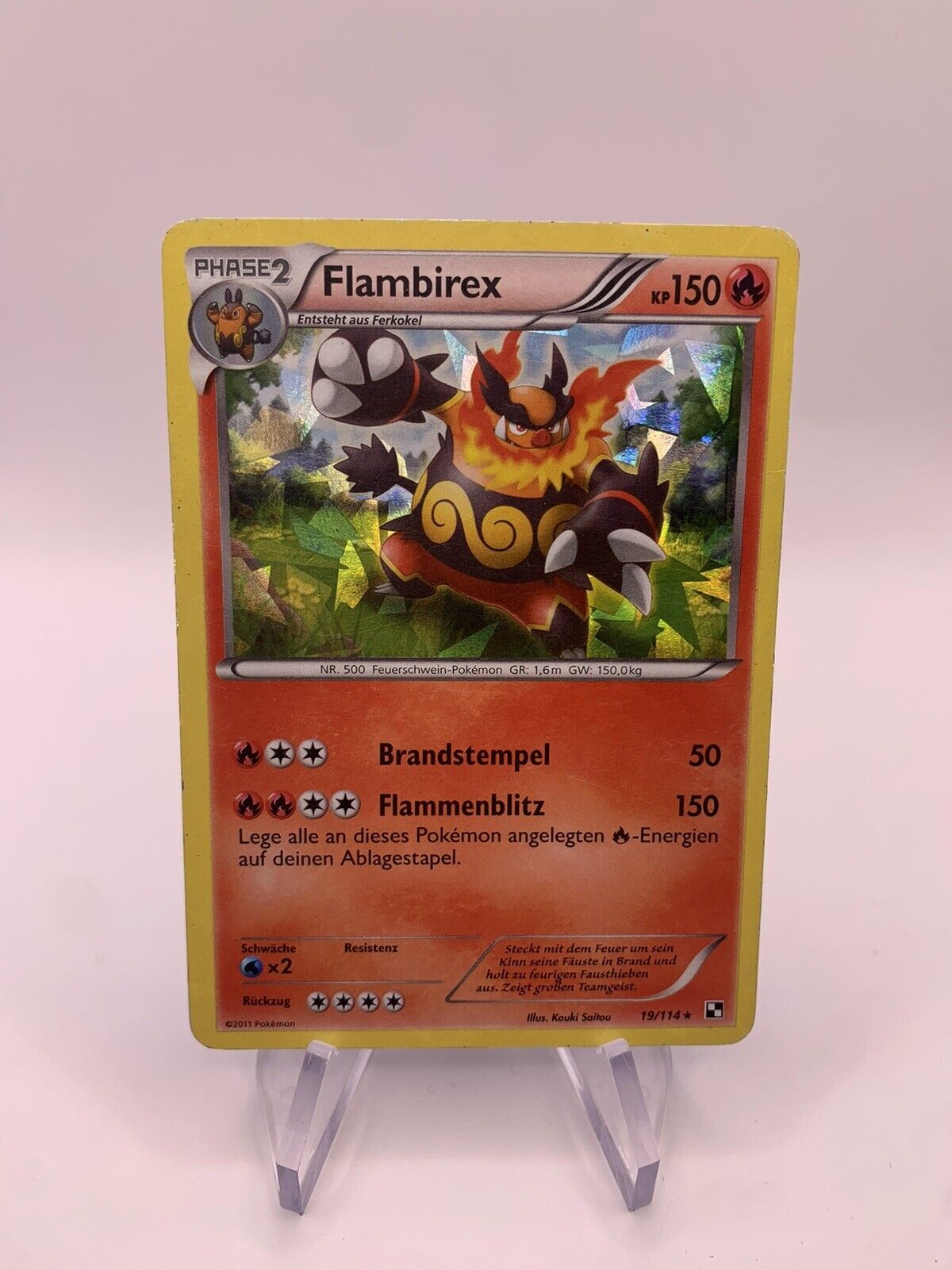 Pokemon Card Holo Flambirex 19114 German SHPNPokestore Pokemon Card Holo Flambirex 19114 German SHPNPokestore