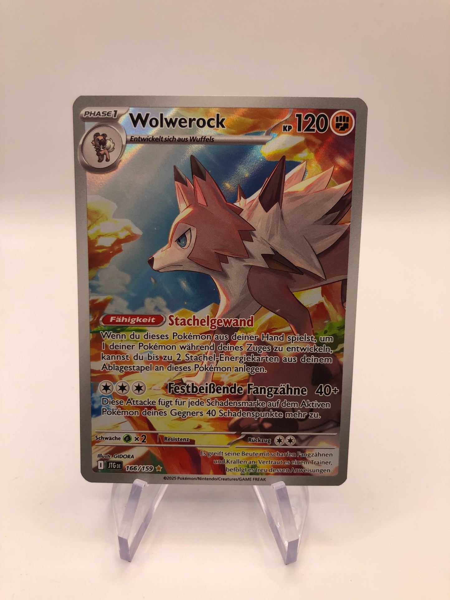 Pokemon Karte Art-Rare Wolwerock 166/159 Deutsch