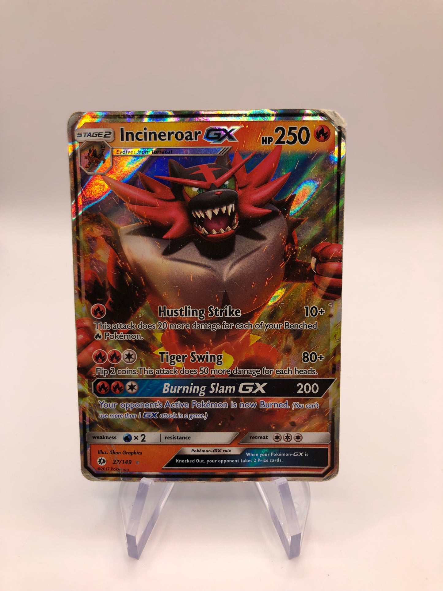 Pokemon Karte GX Incineroar 27/149 Englisch