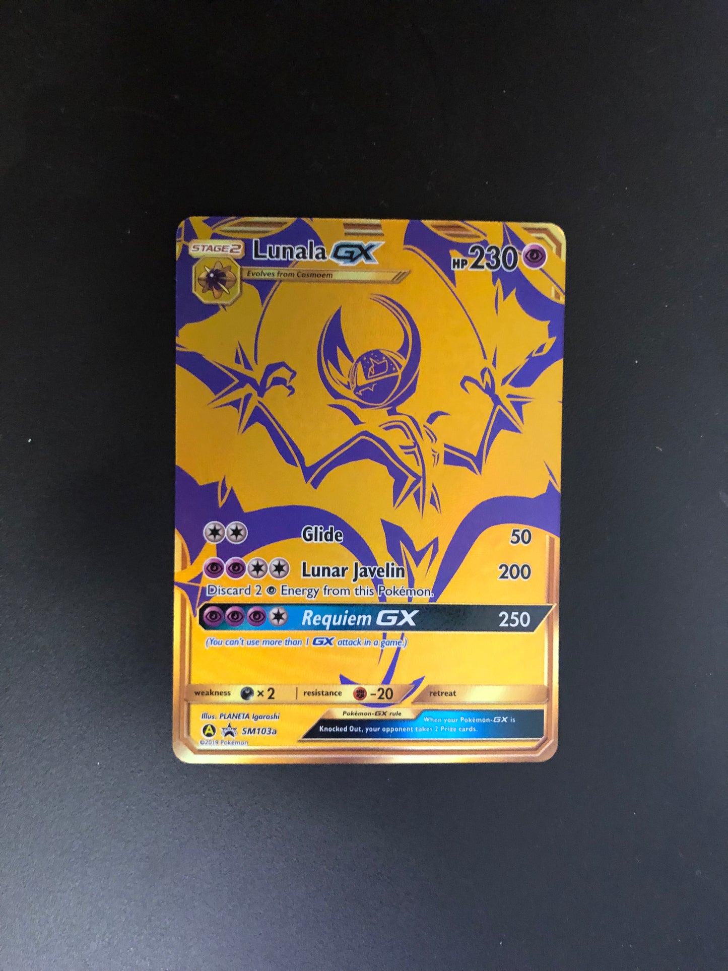 Pokemon Karte Gold Gx Lunala Sm103a Englisch