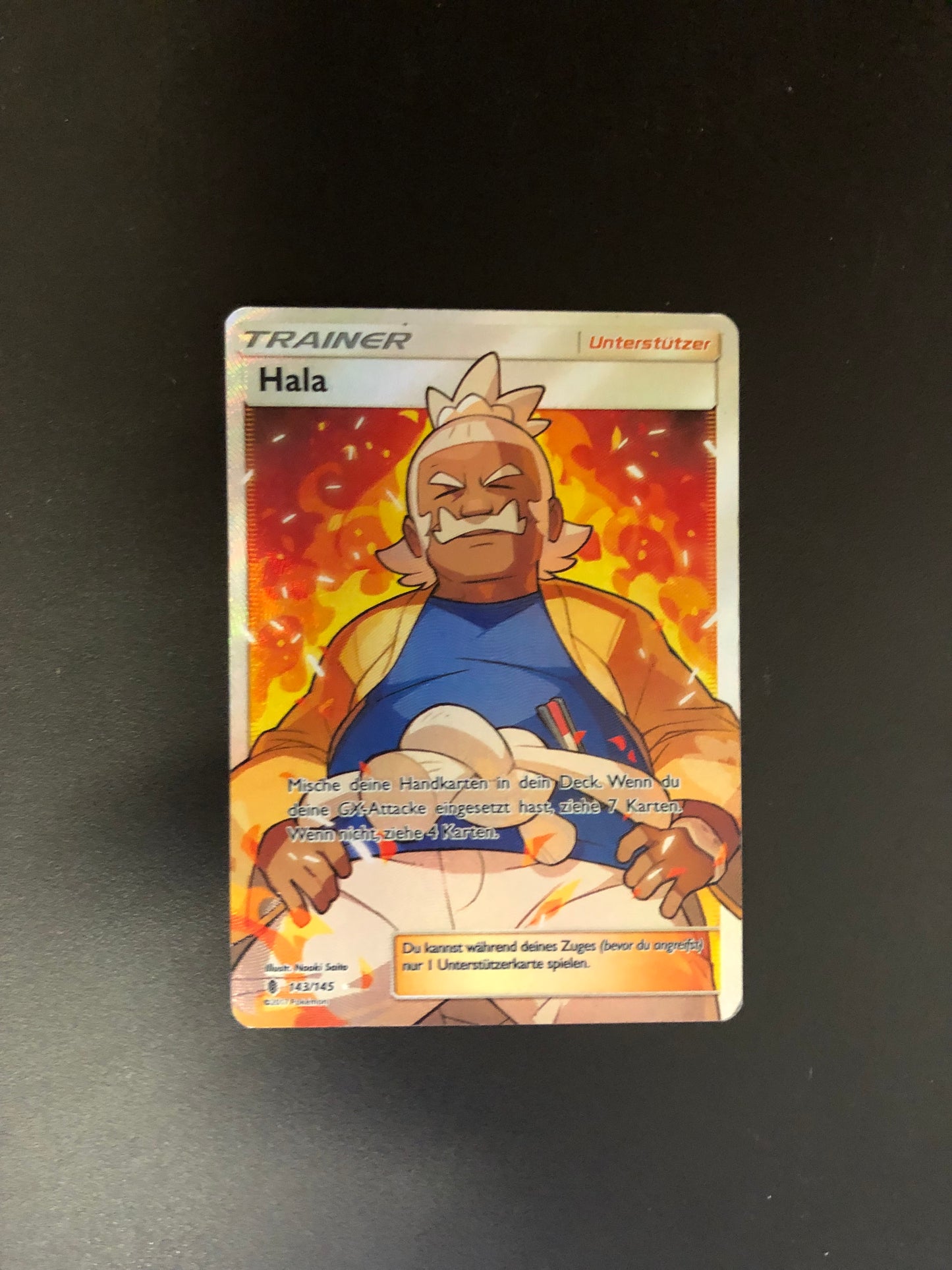 Pokemon Karte Trainer Hala 143/145 Deutsch