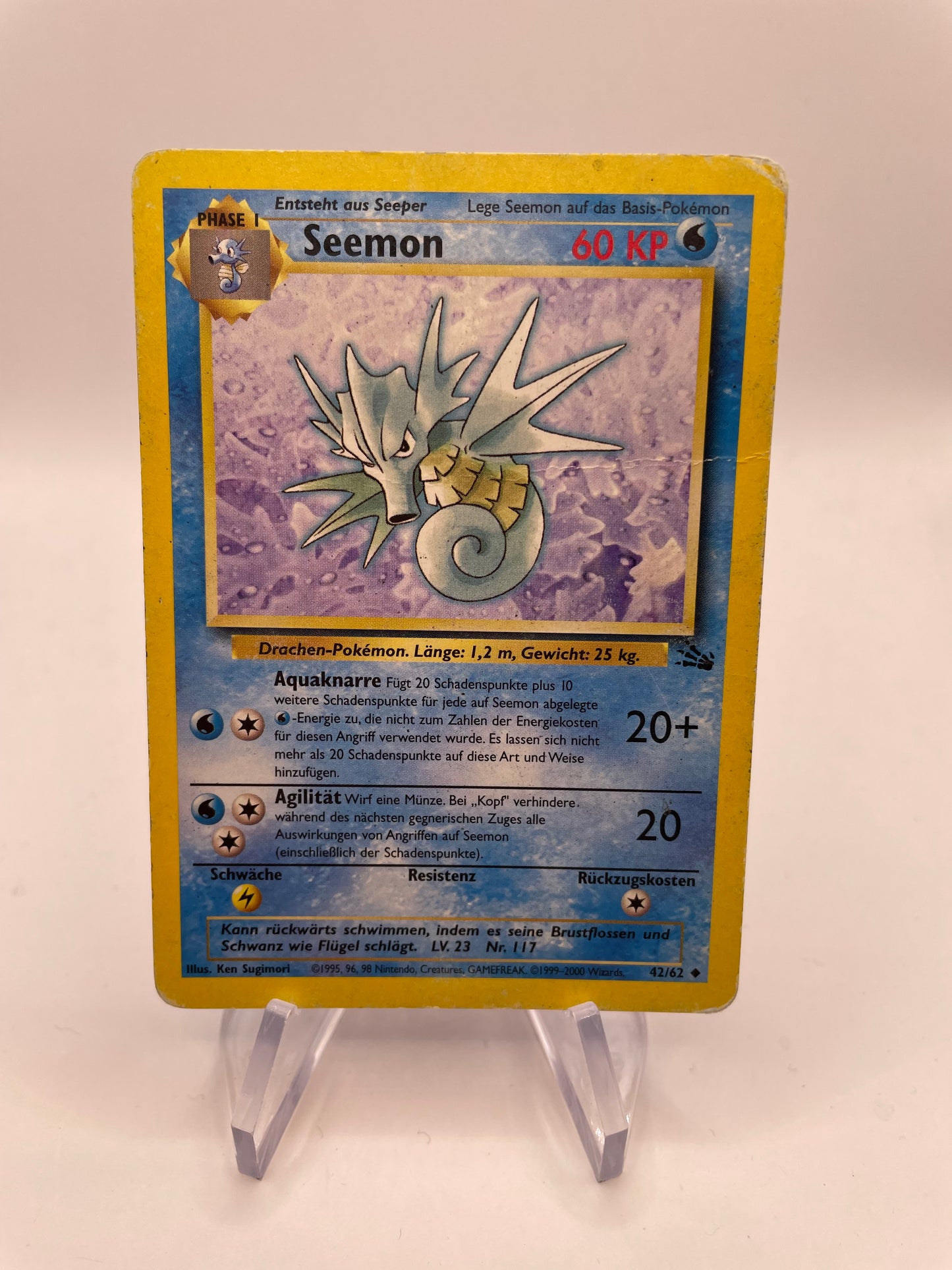 Pokemon Karte Fossil Seemon 42/62 Deutsch