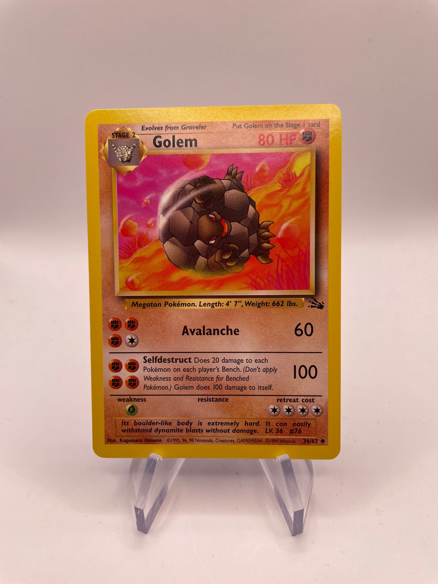 Pokemon Karte Fossil Golem 36/62 Englisch