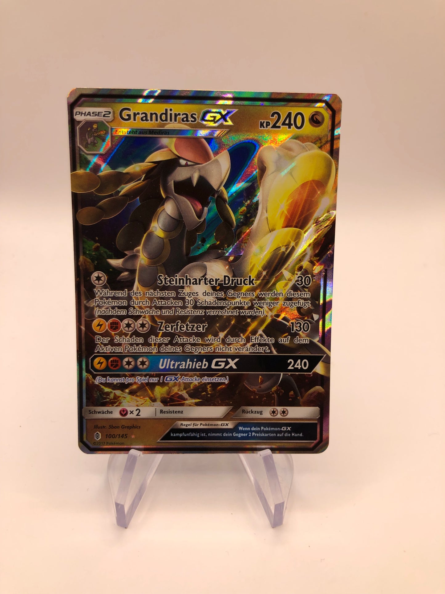 Pokemon Karte GX Grandiras 100/145 Deutsch
