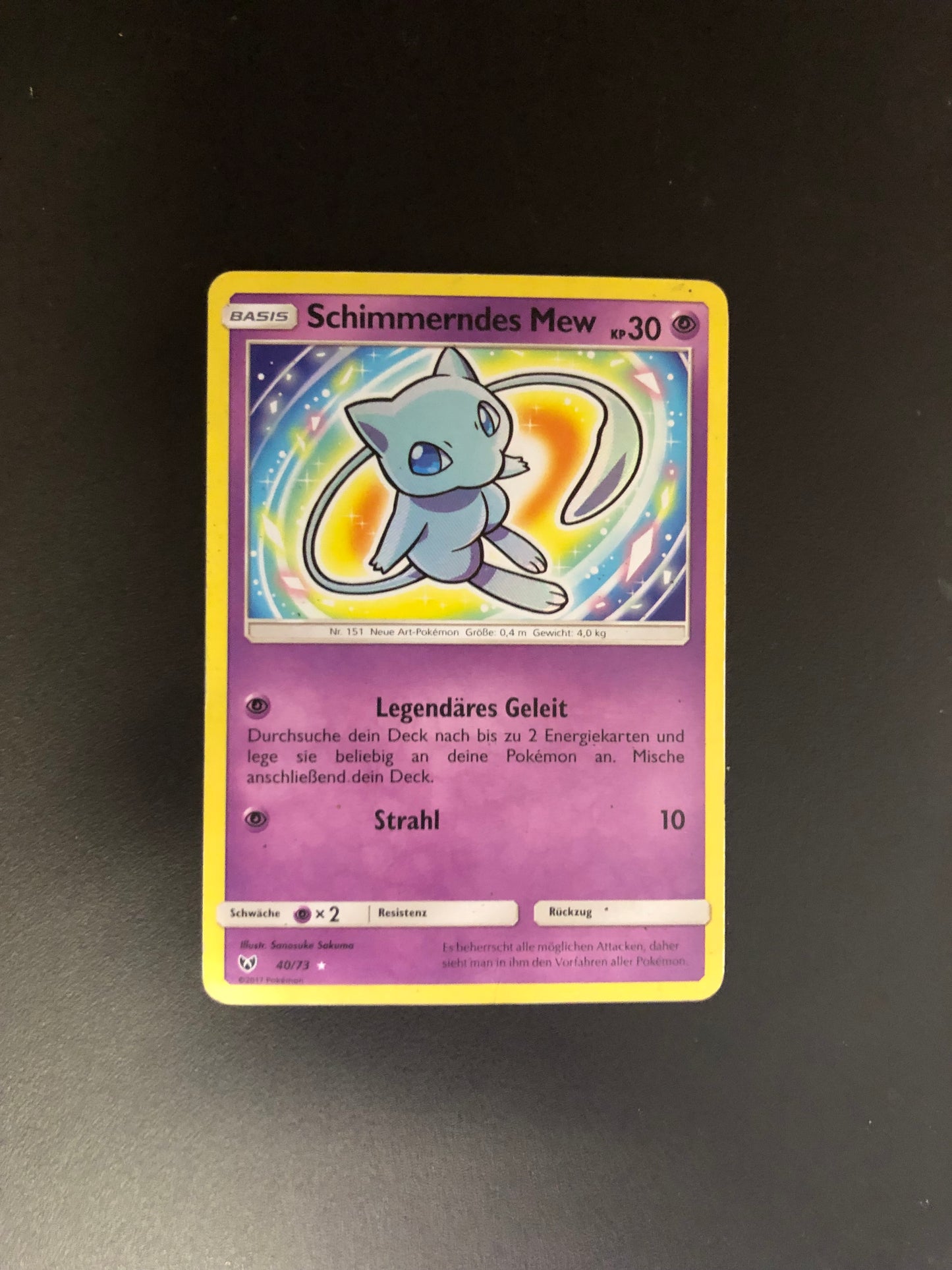 Pokemon Karten Shiny Schimmerndes Mew 40/73 Deutsch