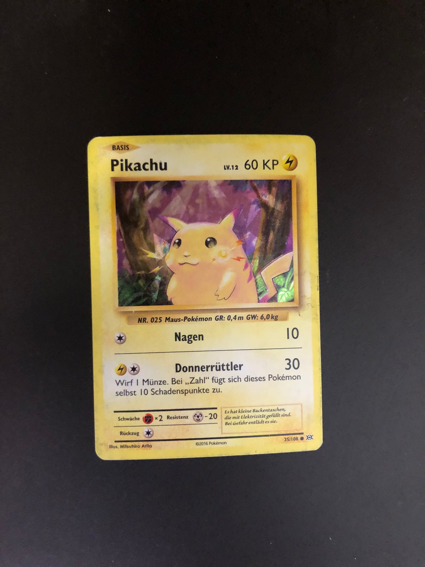 Pokemon Karte Holo Pikachu 35/108 Deutsch