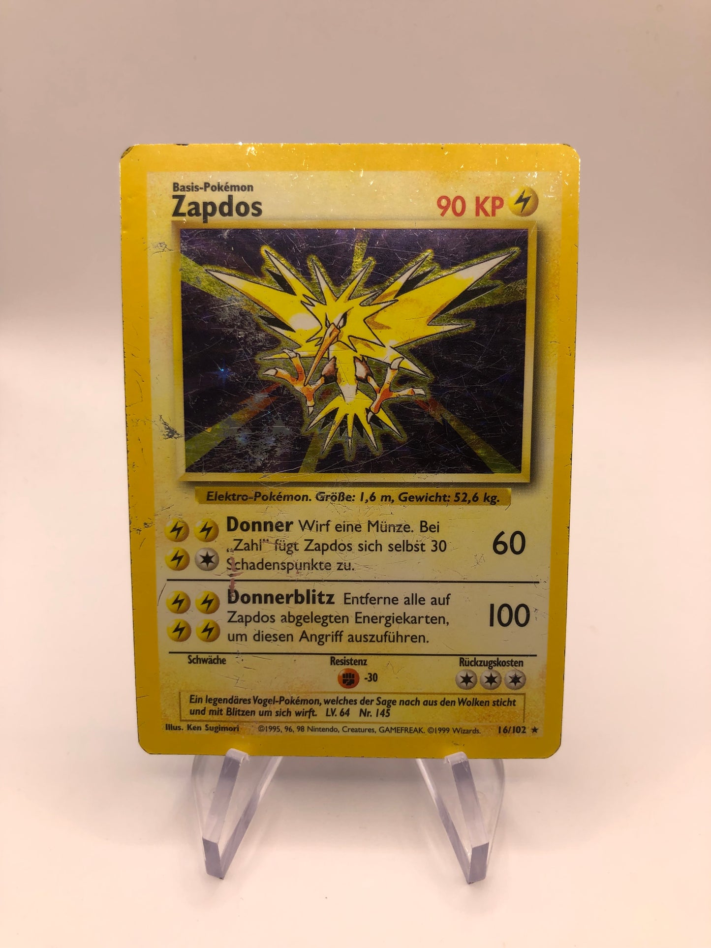 Pokemon Karten Holo Zapdos 16/102 Deutsch
