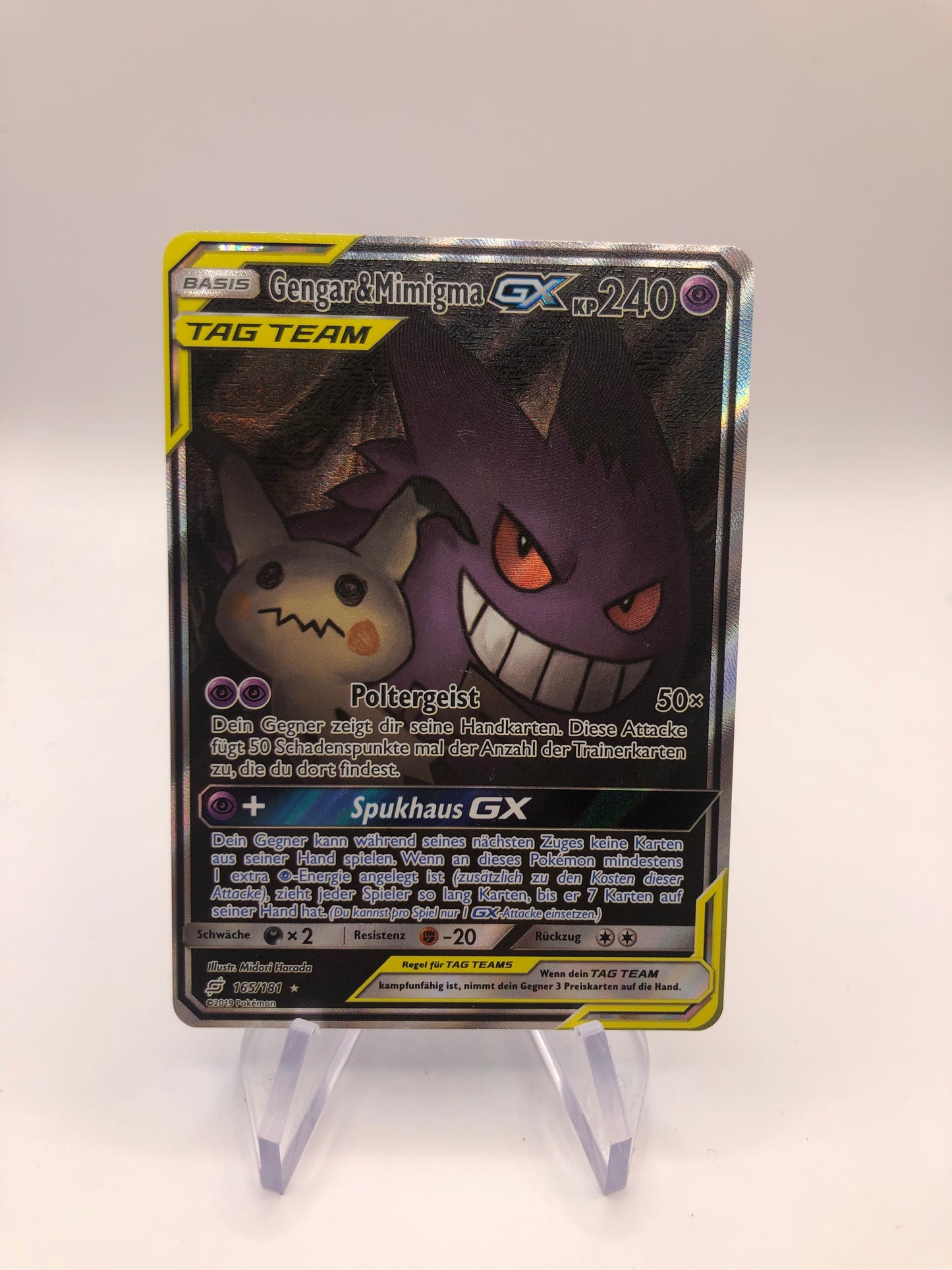 Pokemon Karten Tag Team Gengar und Mimigma 165/181 Deutsch
