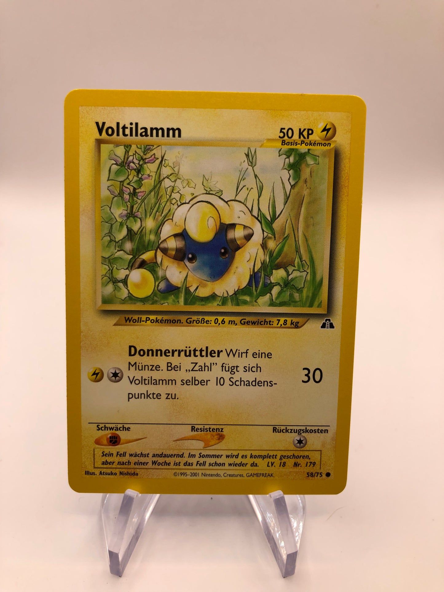 Pokemon Karte Neo Discovery Voltilamm 58/75 Deutsch