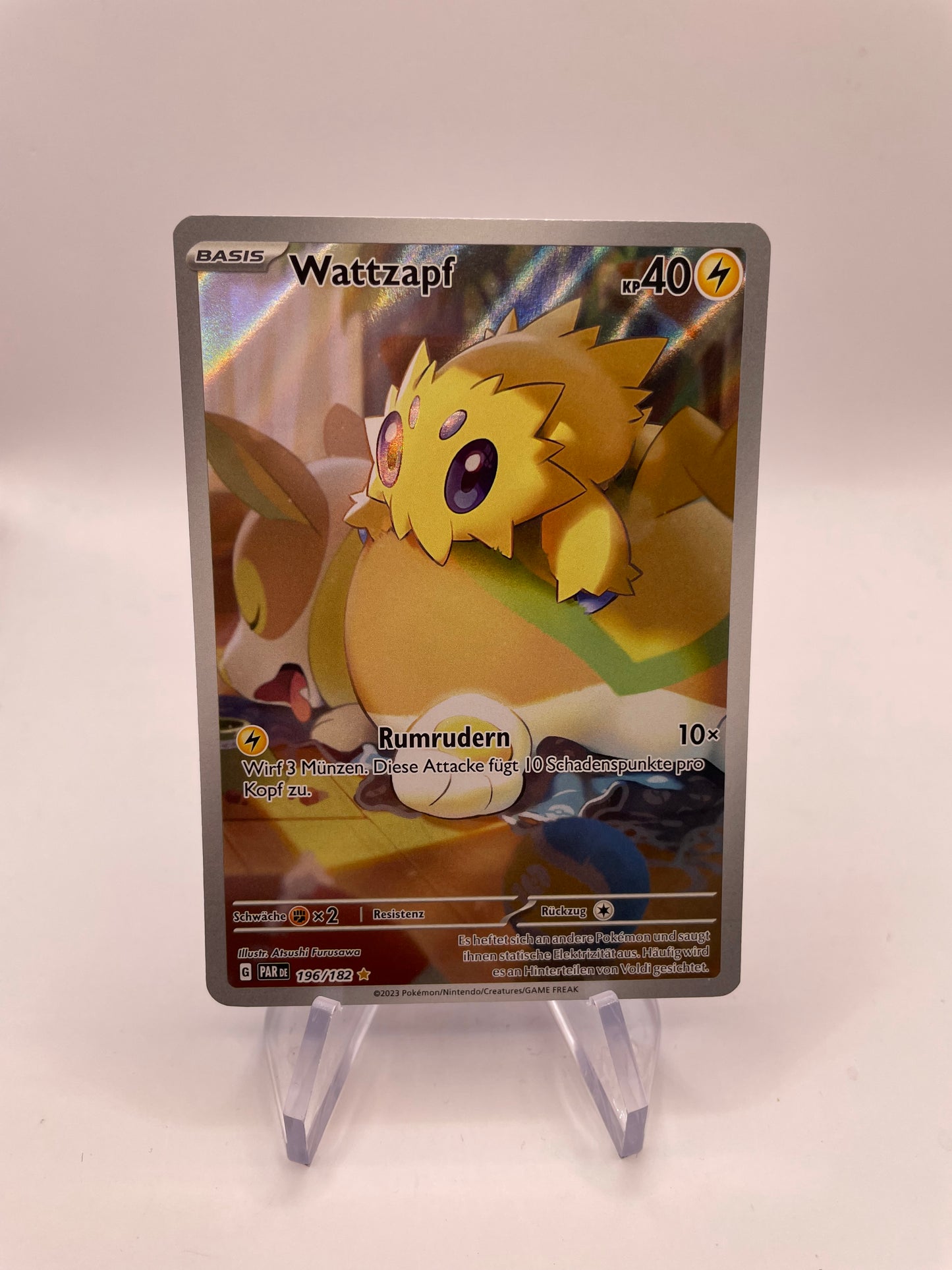 Pokemon Karte Art Rare Wattzapf 196/182 Deutsch