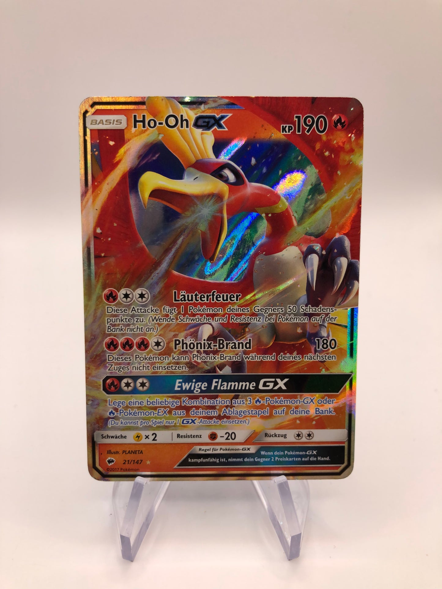 Pokemon Karte GX Ho-Oh 21/147 Deutsch
