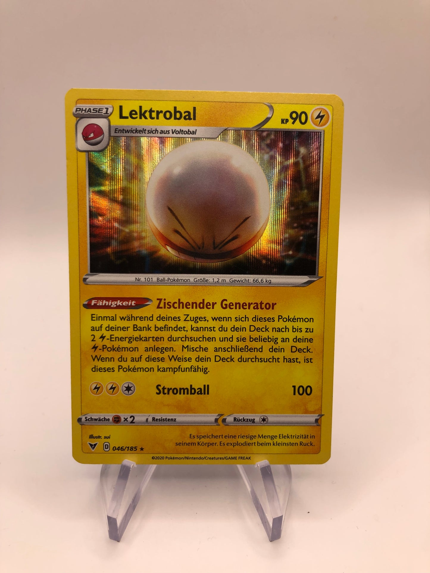 Pokemon Karte Holo Lektrobal 46/185 Deutsch