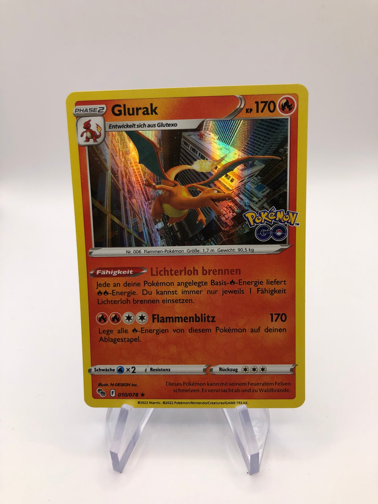 Pokemon Karte Revers Glurak 10/78 Deutsch