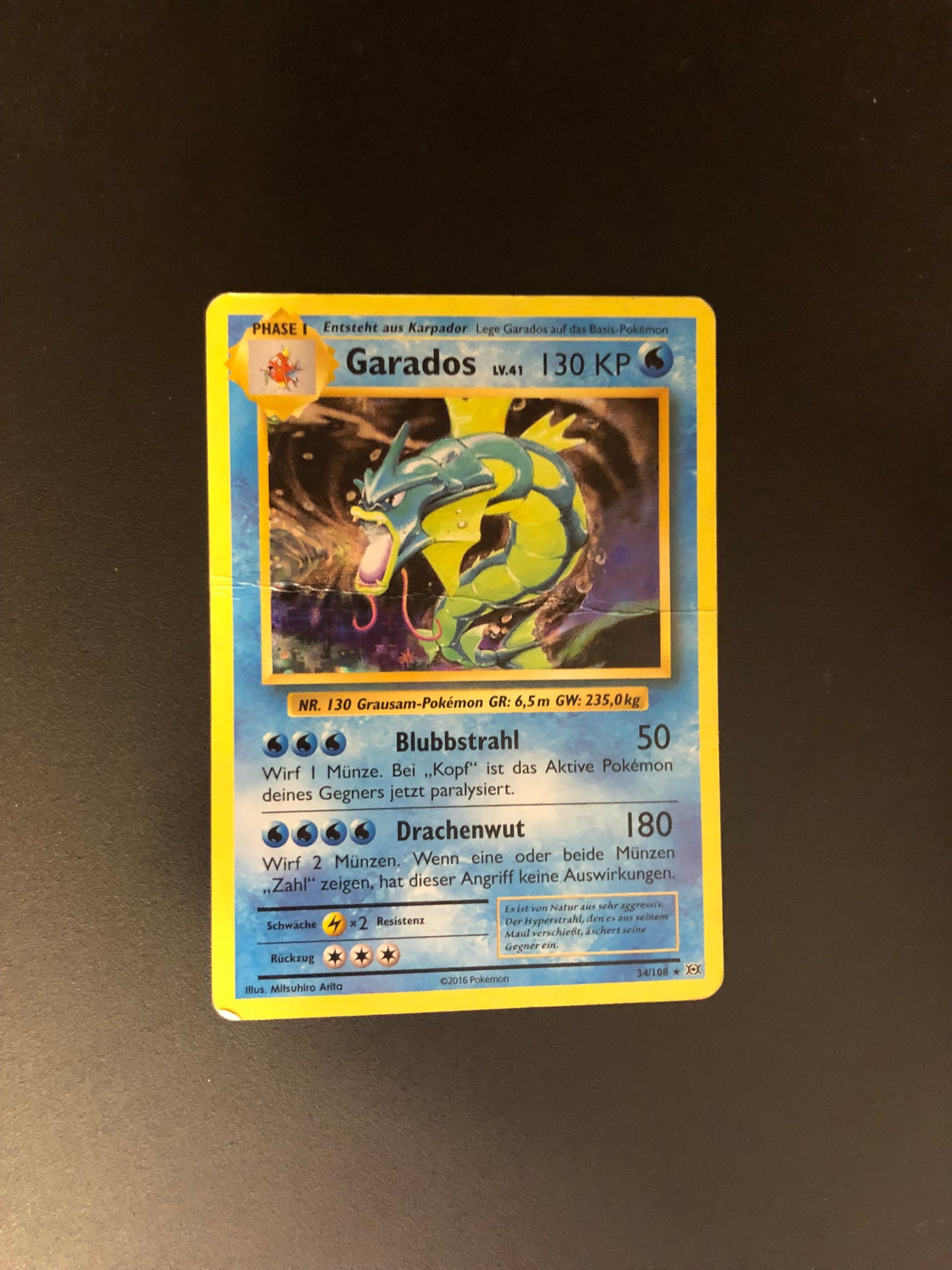 Pokemon Karte Holo Garados 34/108 Deutsch