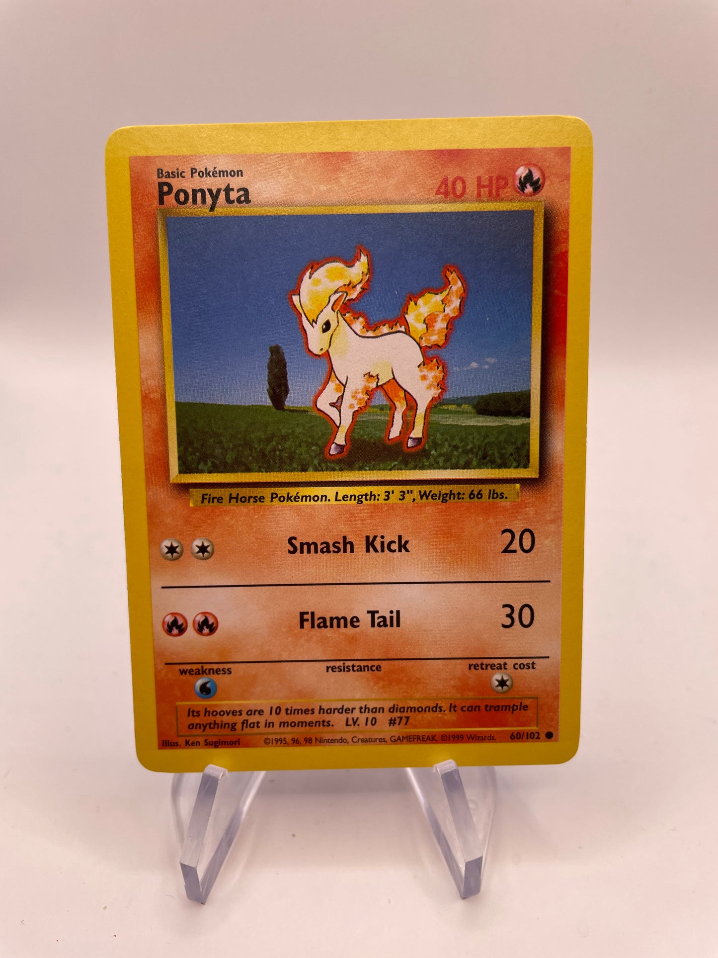 Pokemon Karte Base-Set Ponyta 60/102 Englisch