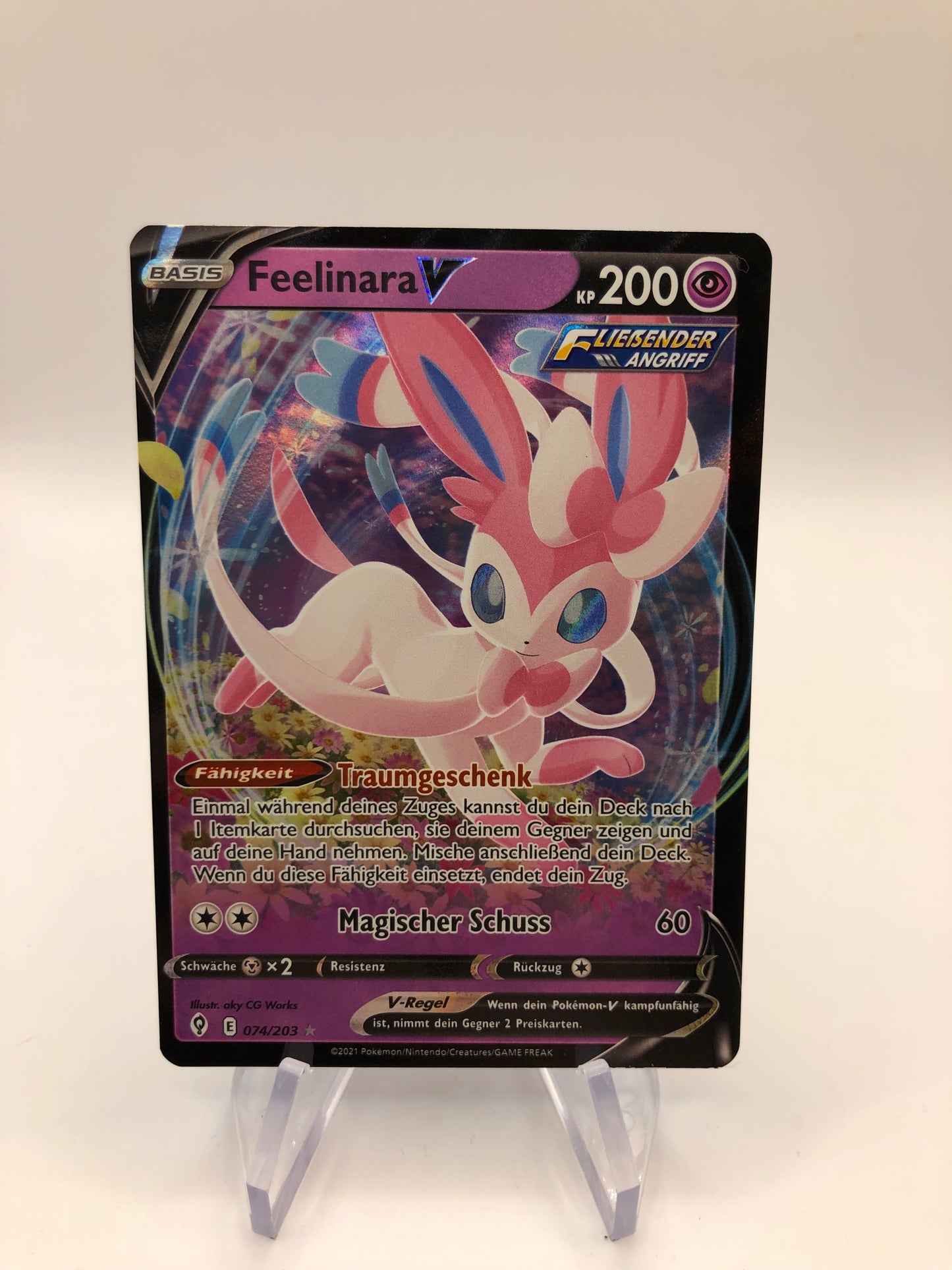Pokemon Karte V Feelinara 74/203 Deutsch