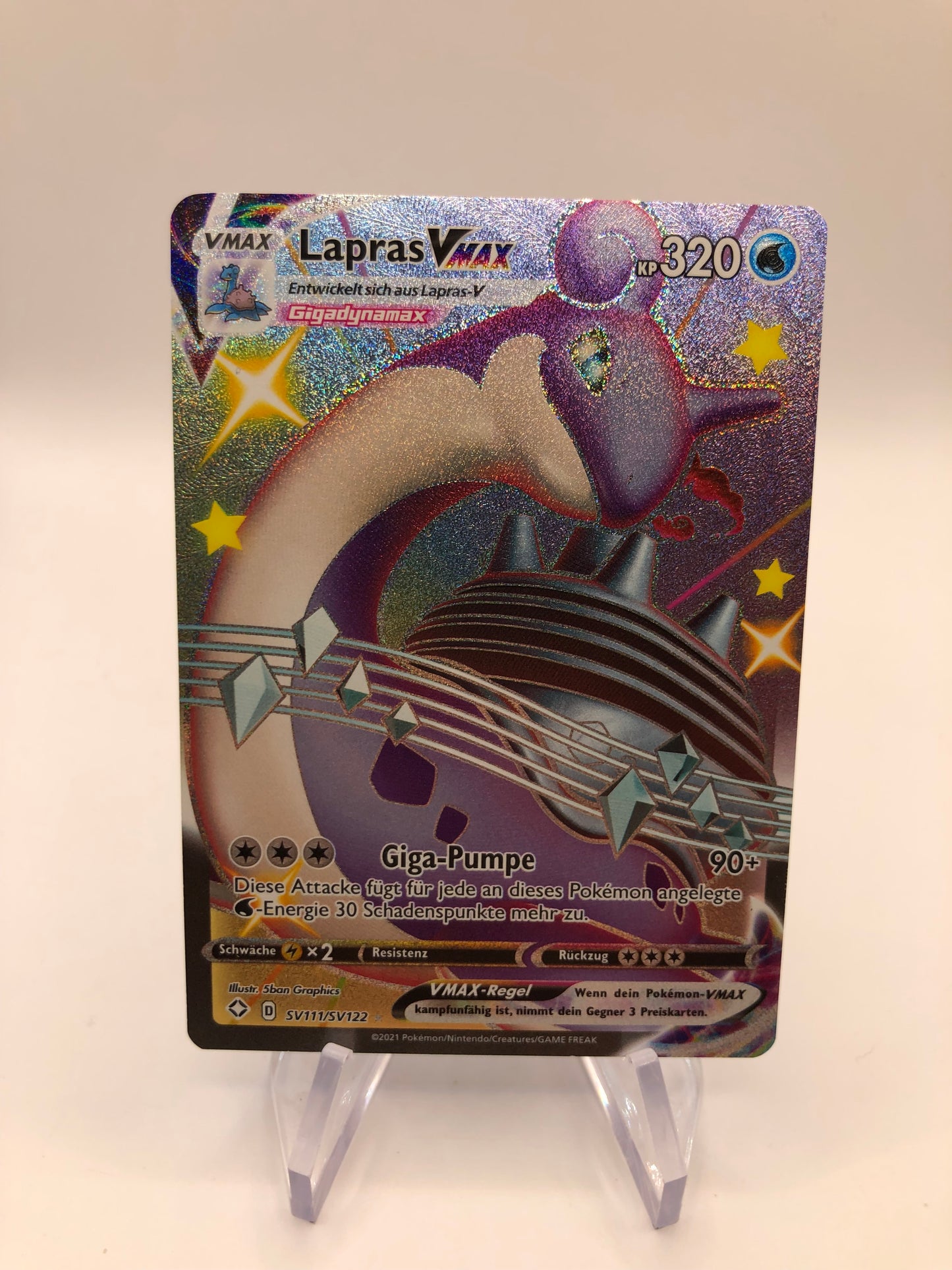 Pokemon Karte Vmax Lapras SV111/SV122 Deutsch
