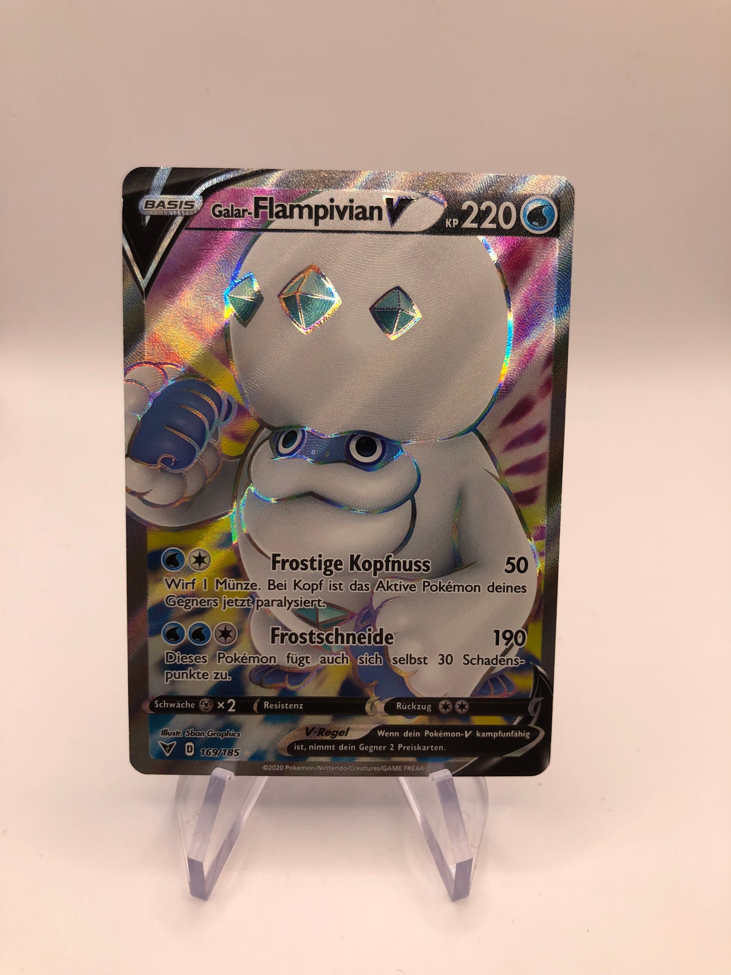 Pokemon Karte Fullart V Flampivian 169/185 Deutsch
