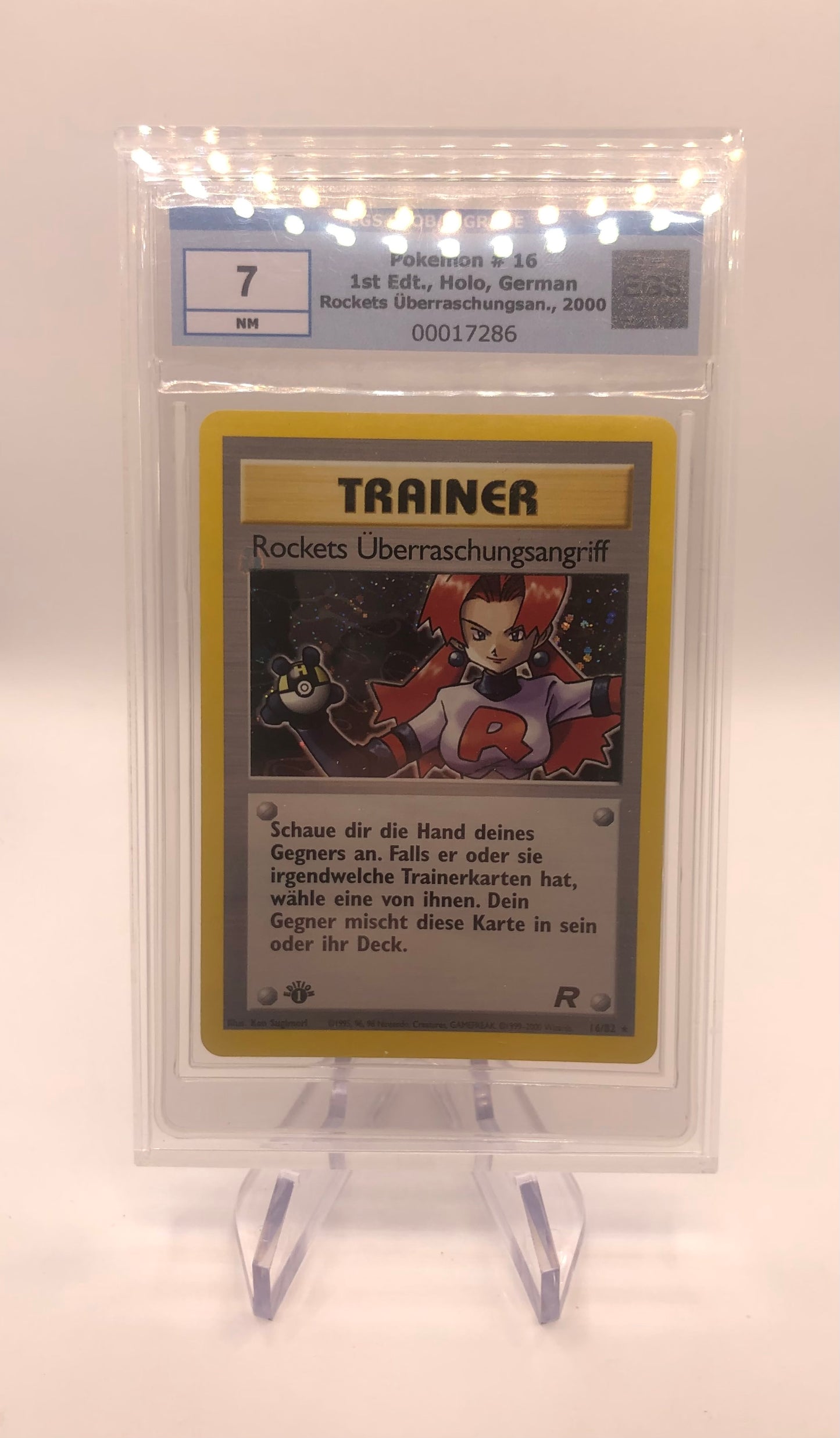 Pokemon Karten EGS 7 Holo Rockets Überraschungsangriff 1st Edition 16/82 Deutsch