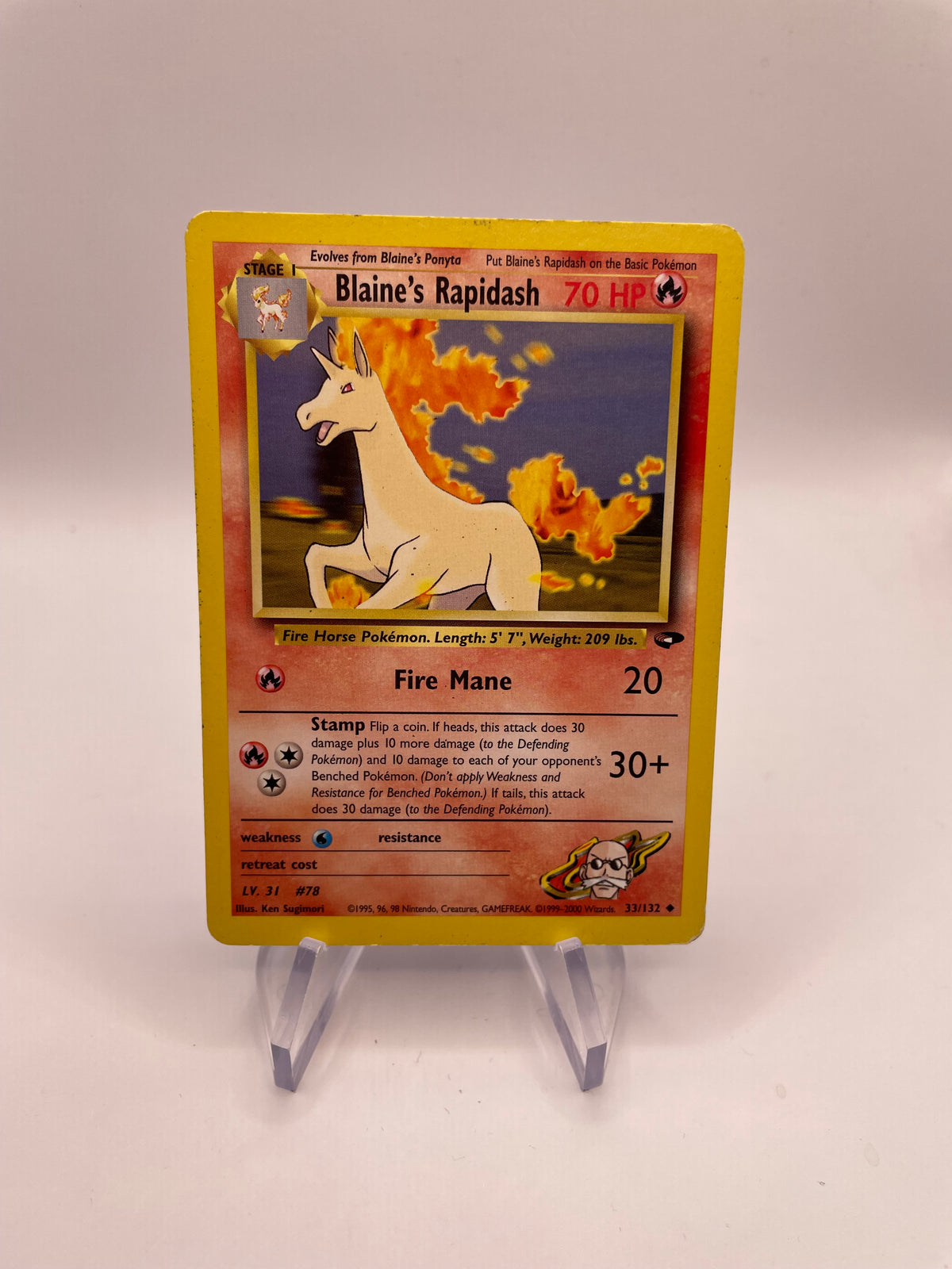Pokemon Karte Gym Challenge Blaines Gallopa 33/132 Englisch