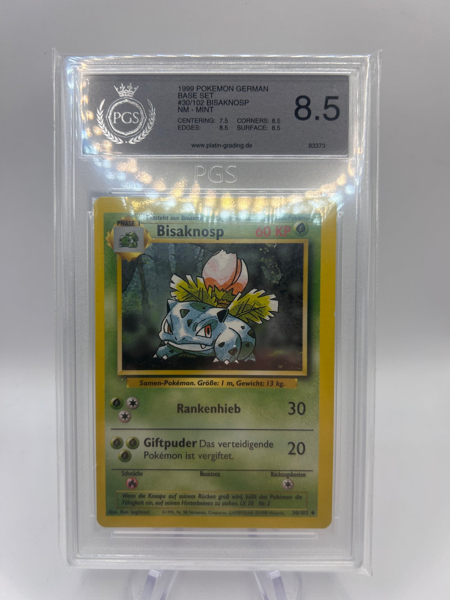 Pokemon Karte PGS 8,5 Bisaknosp 30/102 Deutsch