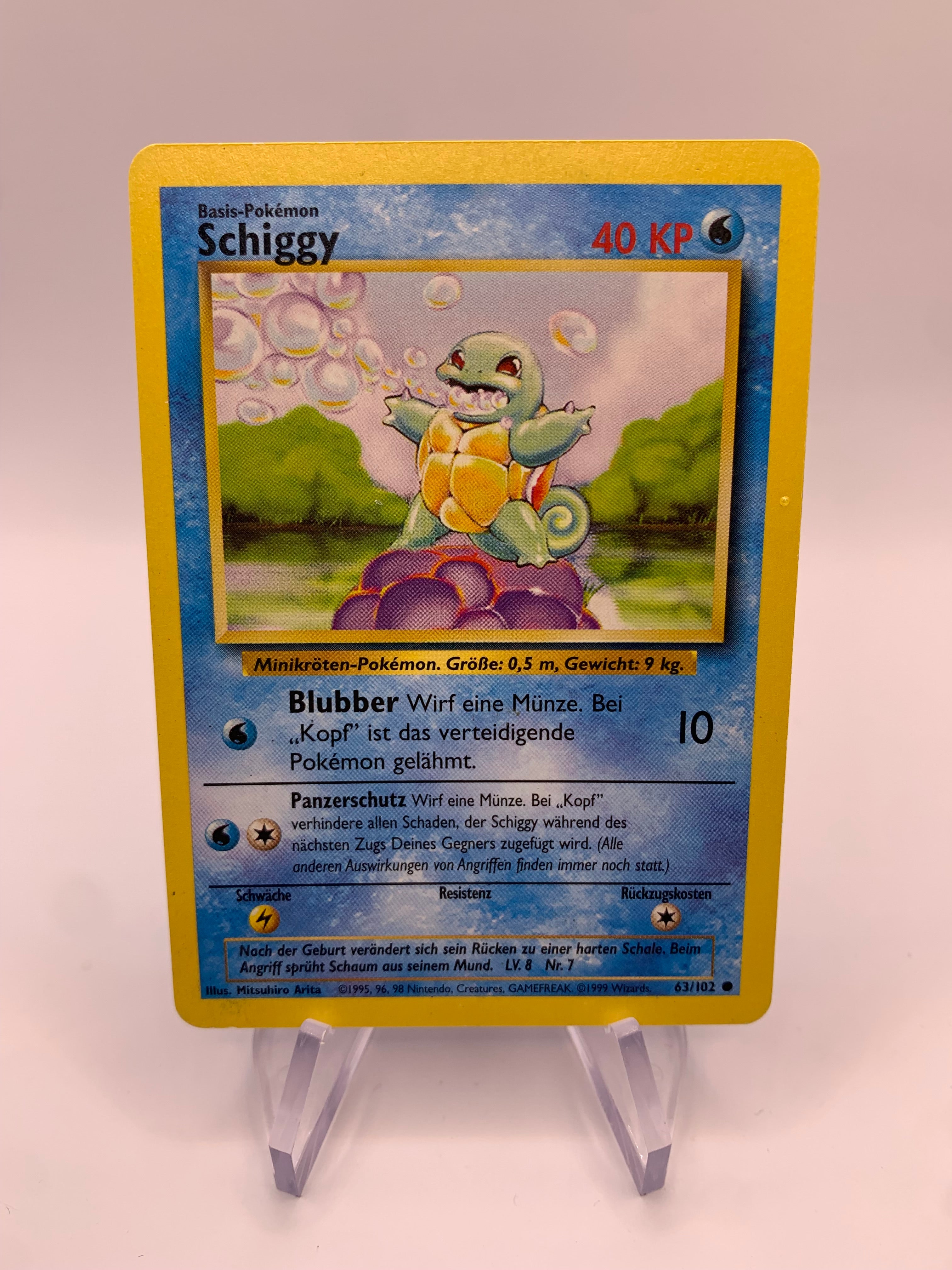 Pokemon Card Squirtle Base Set 63/102 German SHPNPokestore Pokemon Card Squirtle Base Set 63/102 German SHPNPokestore