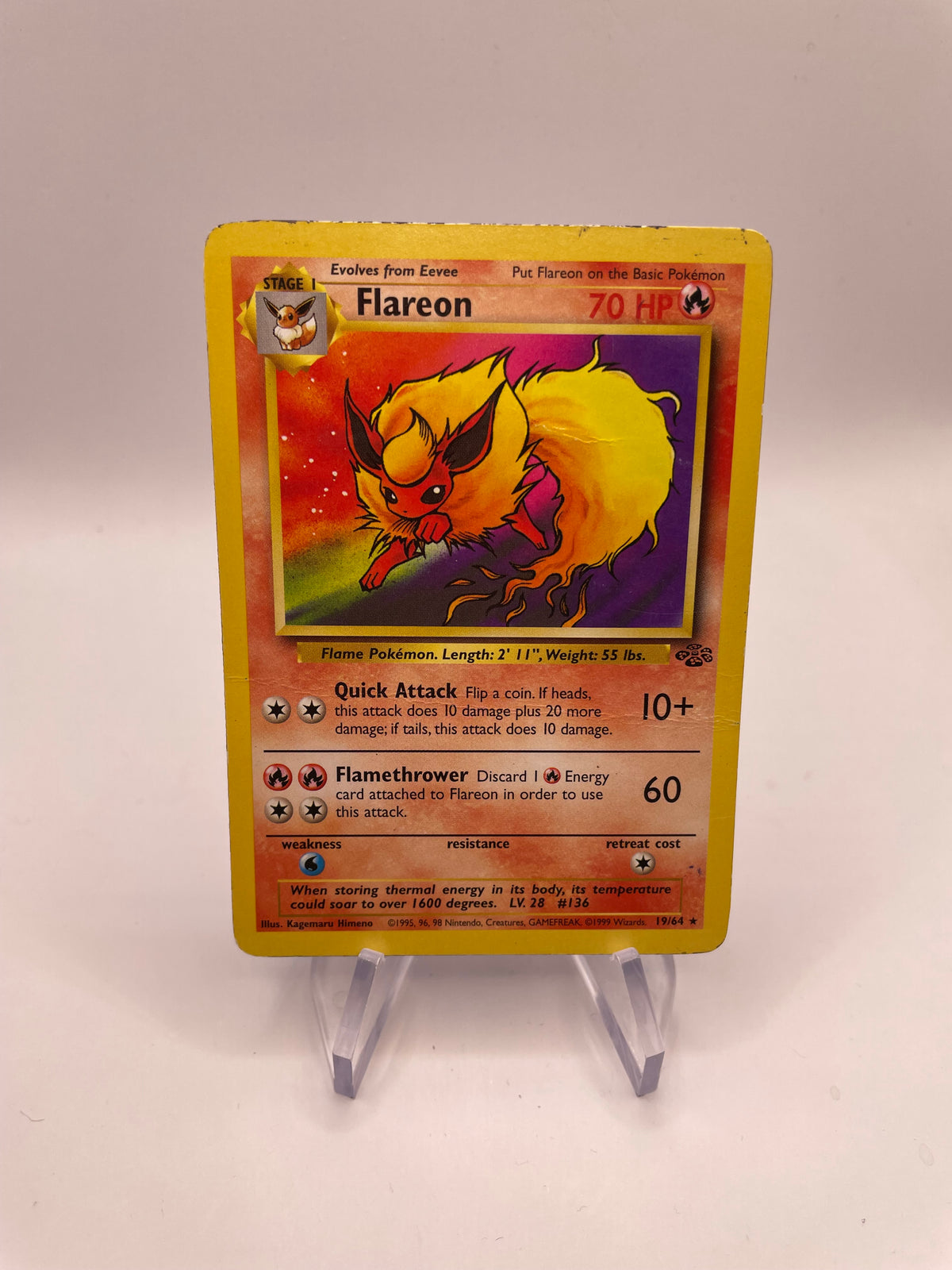 Pokemon Karte Dschungel Flamara 19/64 Englisch