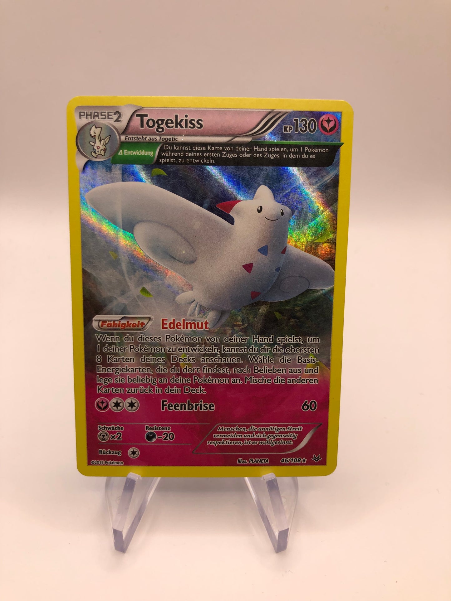 Pokemon Karte Art-Rare Togekiss 46/108 Deutsch