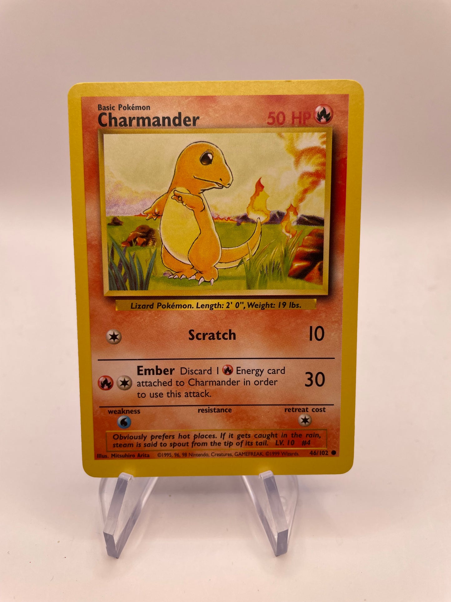 Pokemon Karte Base-Set Glumanda 46/102 Englisch