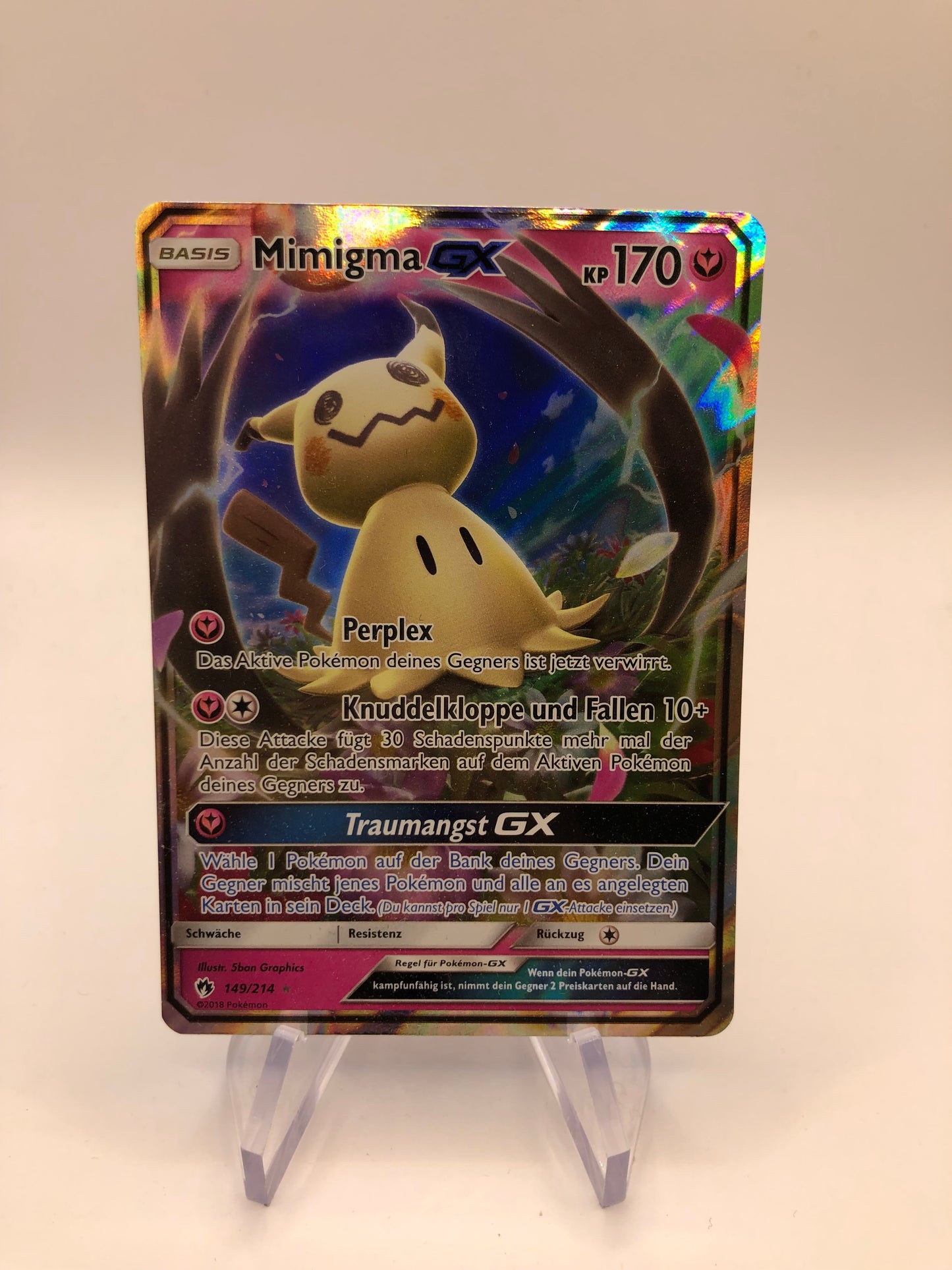 Pokemon Karte GX Mimigma 149/214 Deutsch