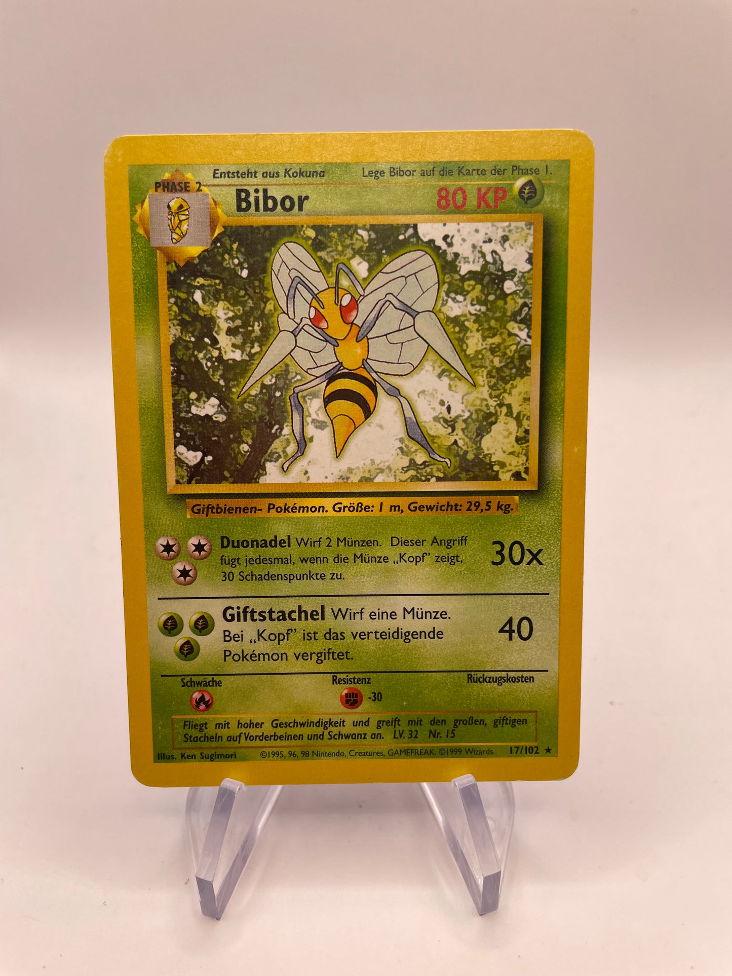 Pokemon Karte Bibor 17/102 Bas-Set Deutsch