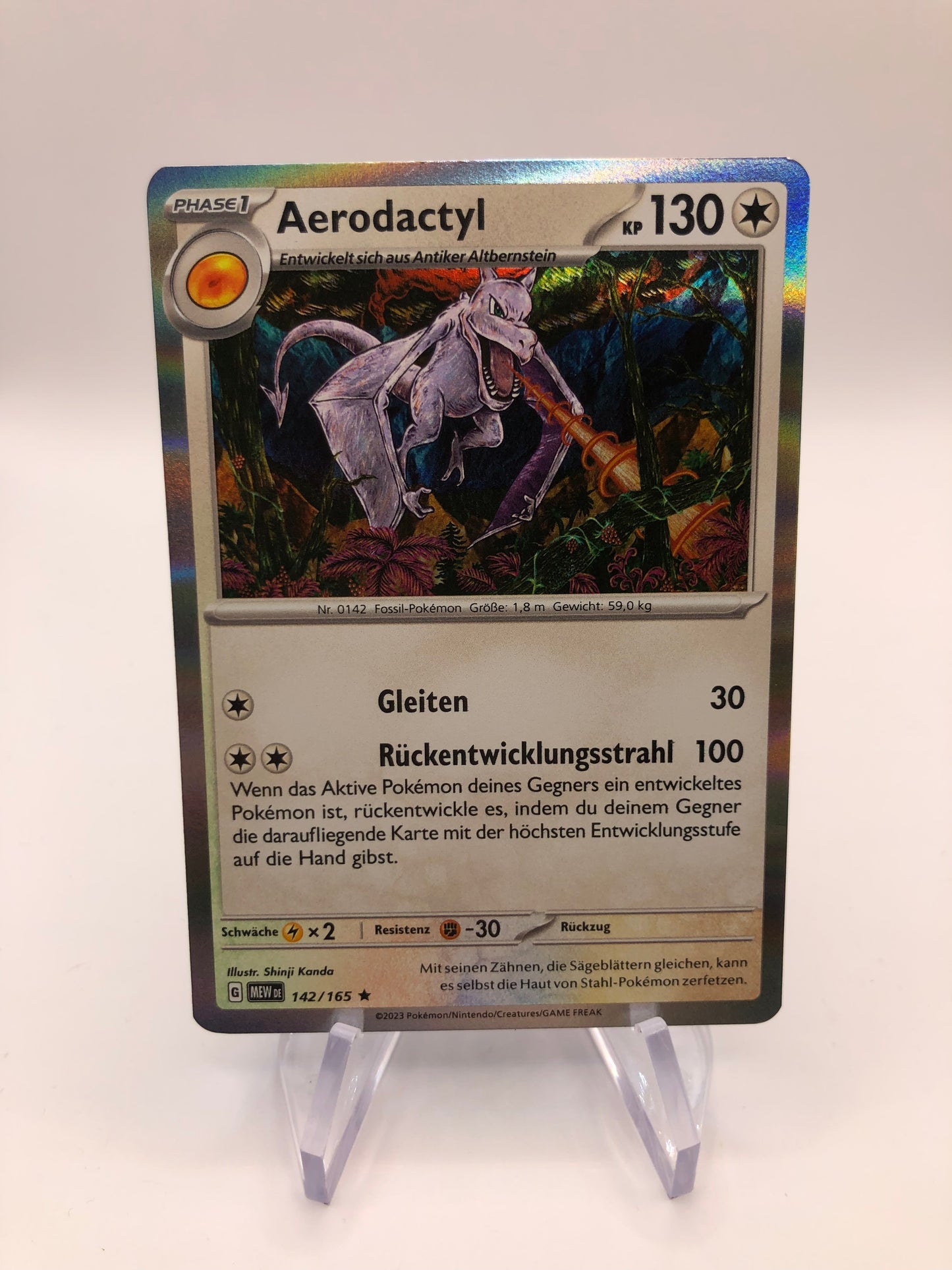 Pokemon Karte Aerodactyl 142/165 Deutsch