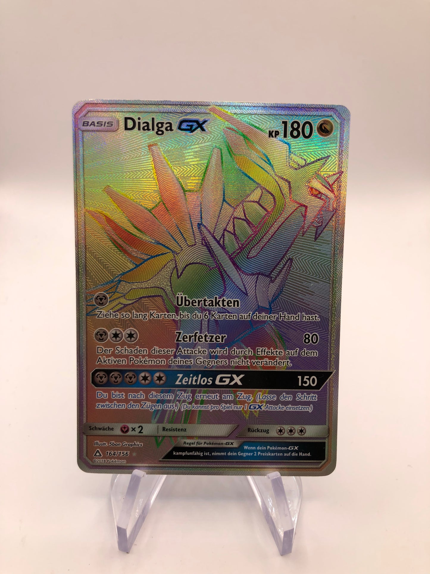 Pokemon Karte Gx Rainbow Dialga 164/156 Deutsch