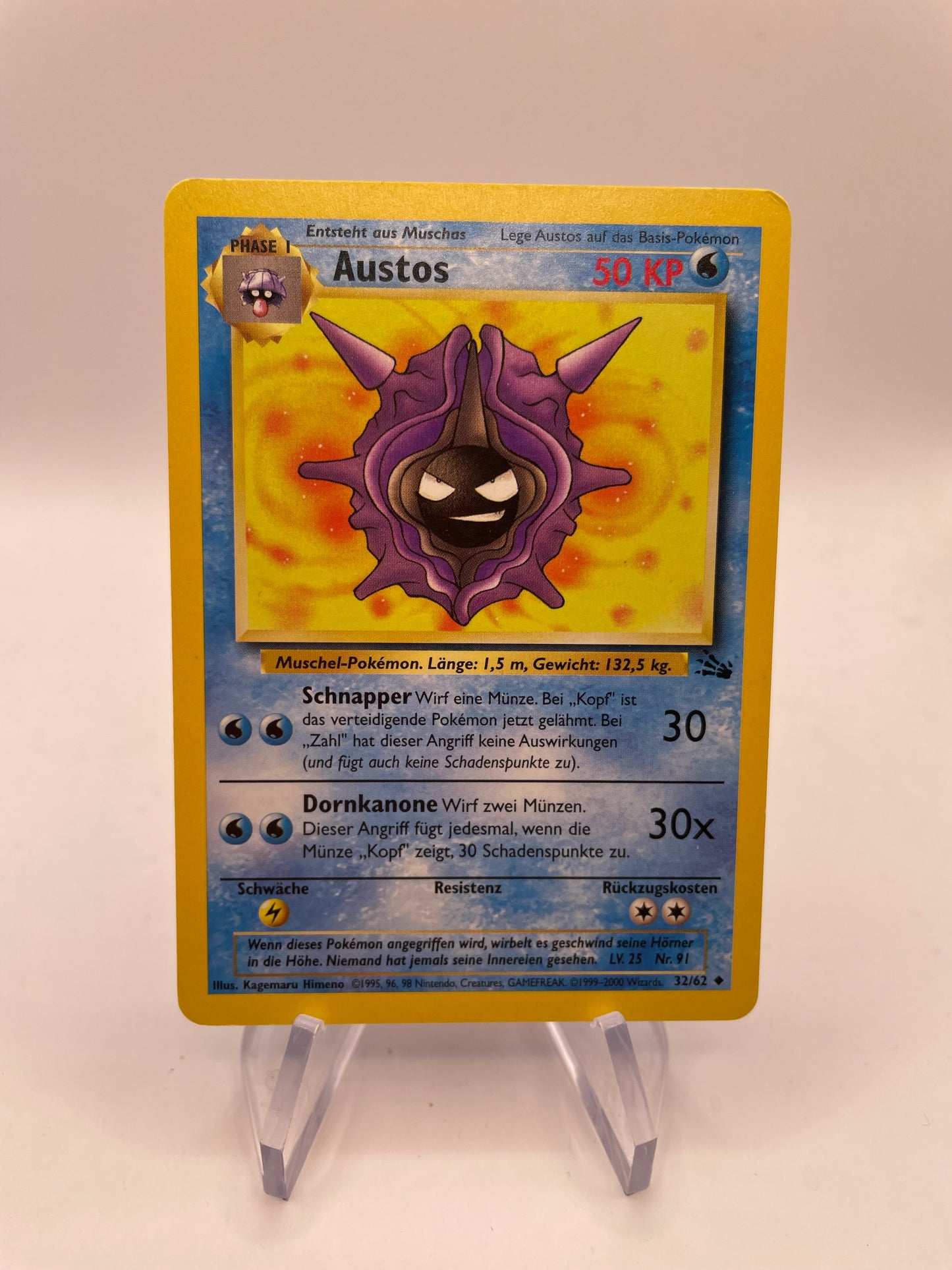 Pokemon Karte Austos 32/62 Fossil Deutsch