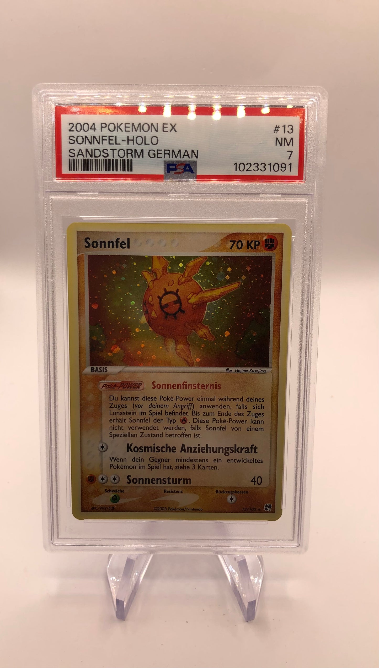 Pokemon Karte Holo Psa 7 Sonnfel 13/100 Deutsch