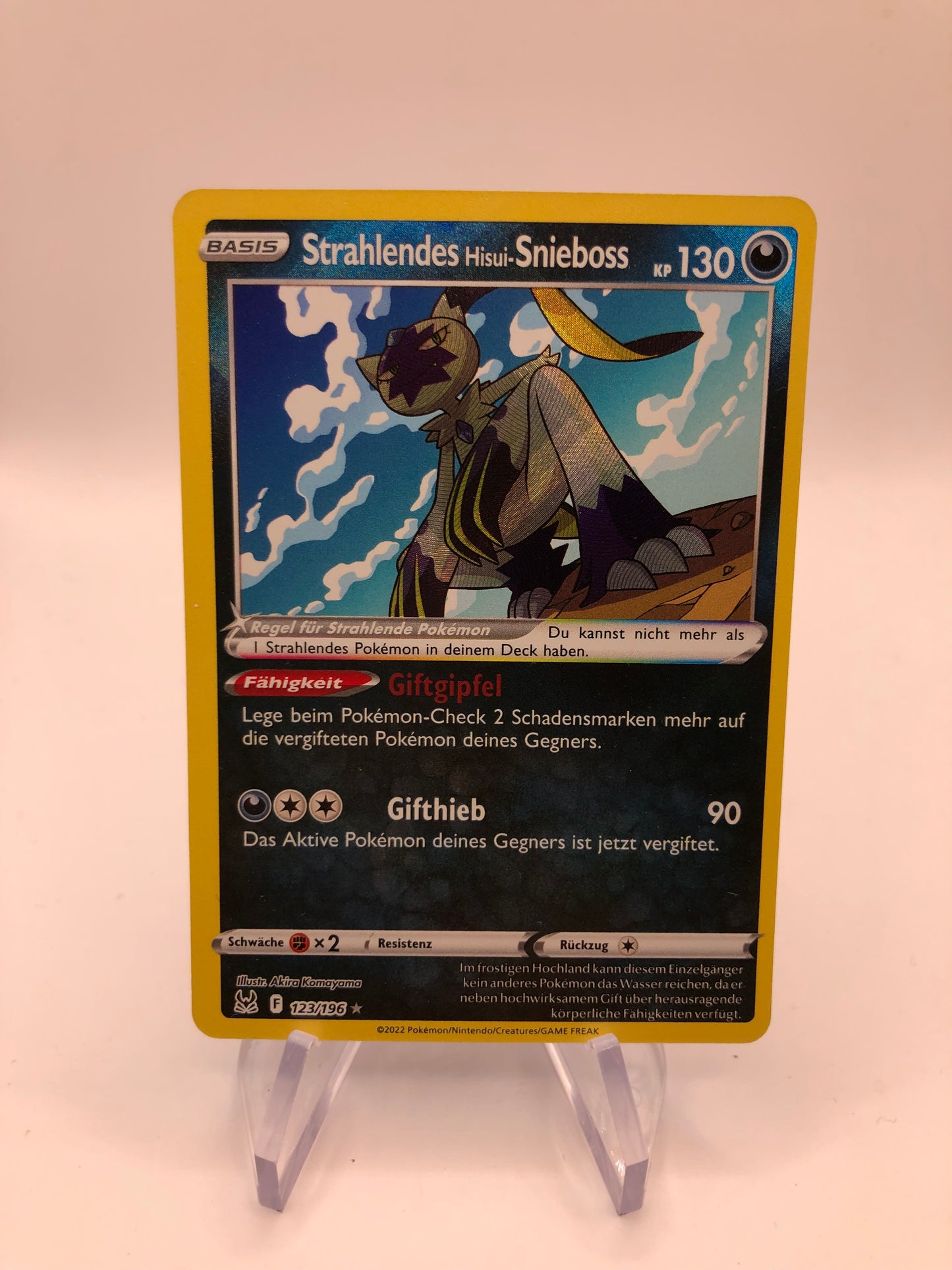 Pokemon Karte Strahlendes Snieboss 123/196 Deutsch