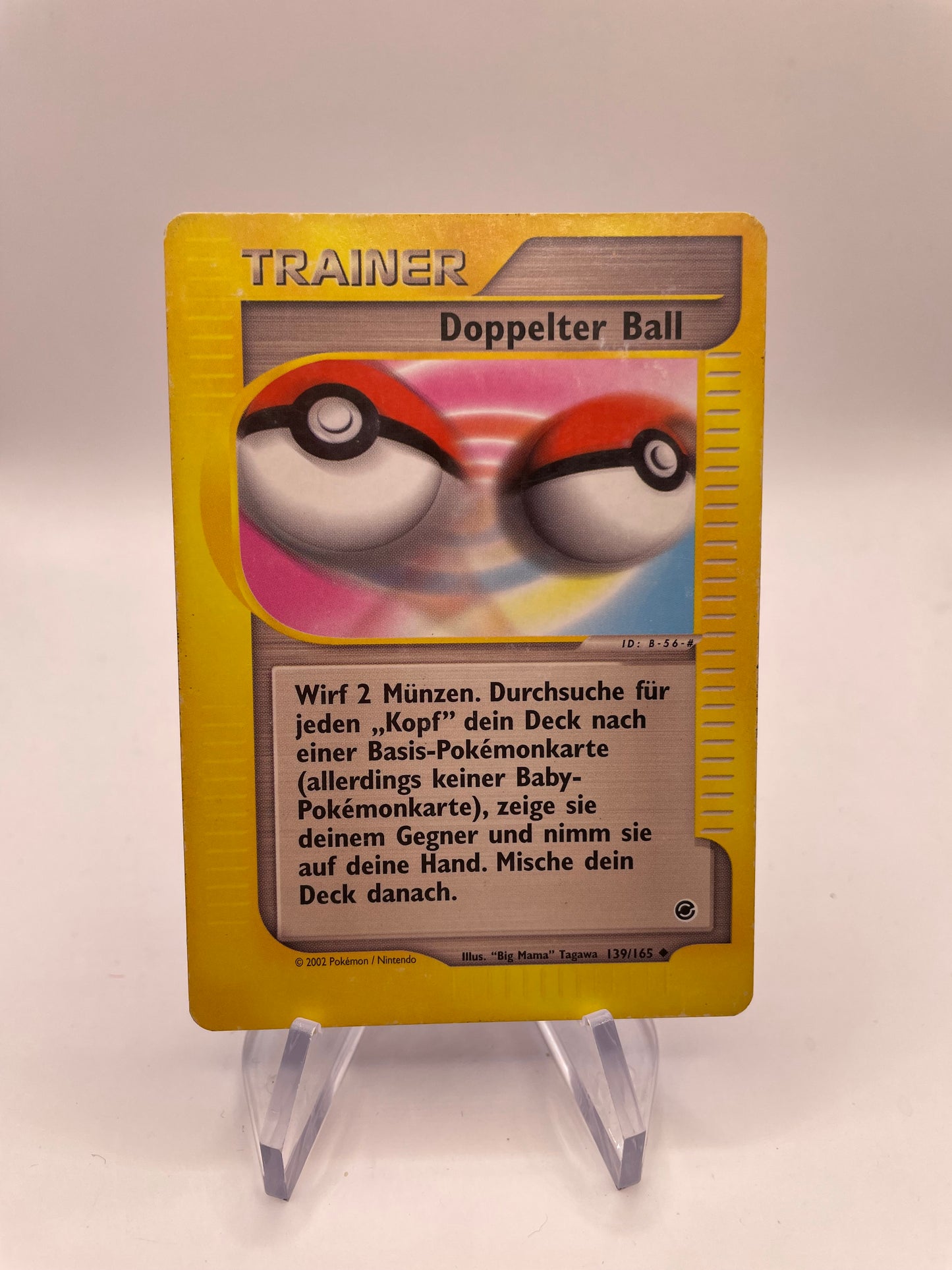 Pokemon Karte E-Series Trainer Doppelter Ball 139/165 Deutsch