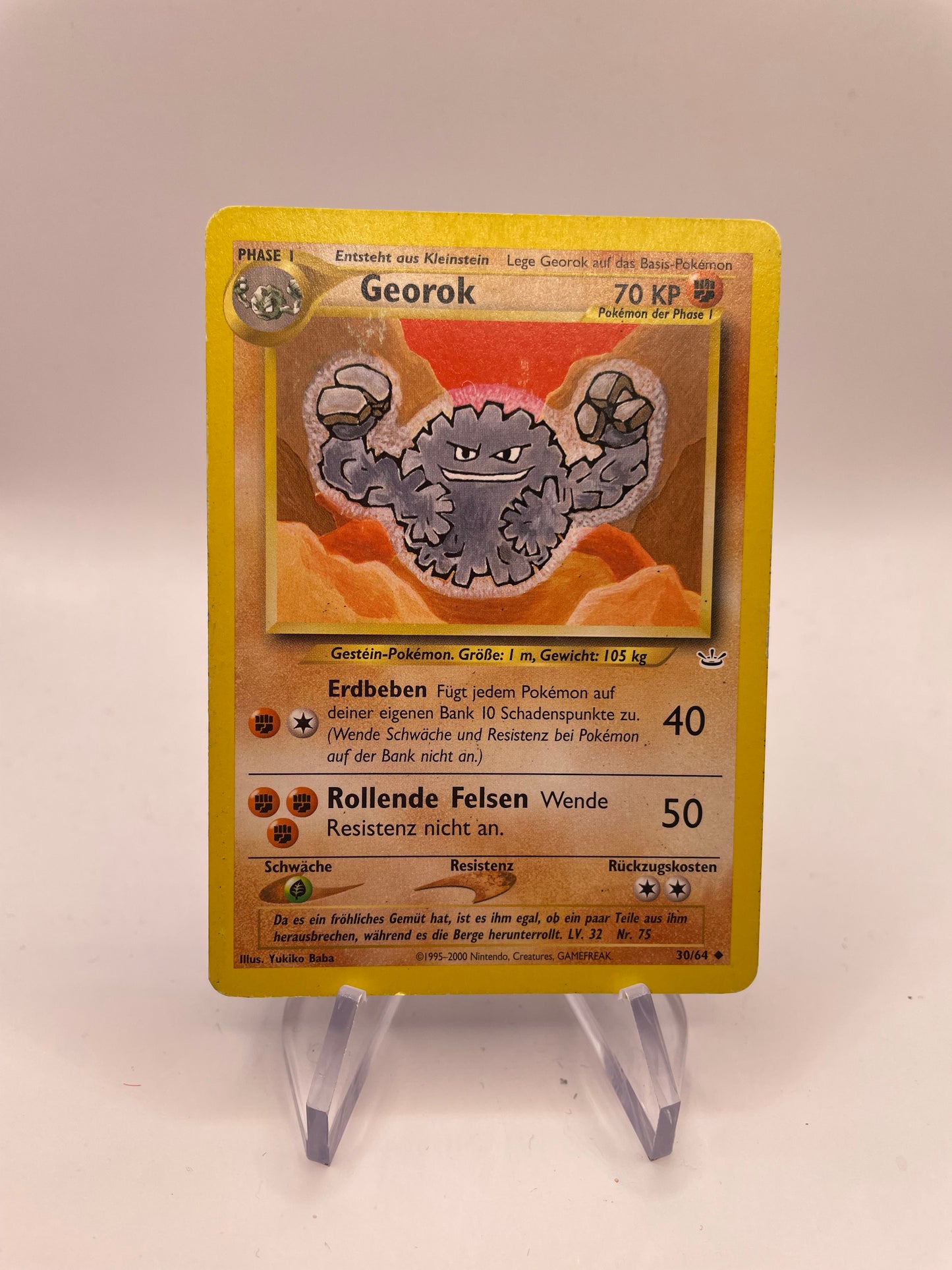 Pokemon Karte Neo Revolution Georok 30/64 Deutsch