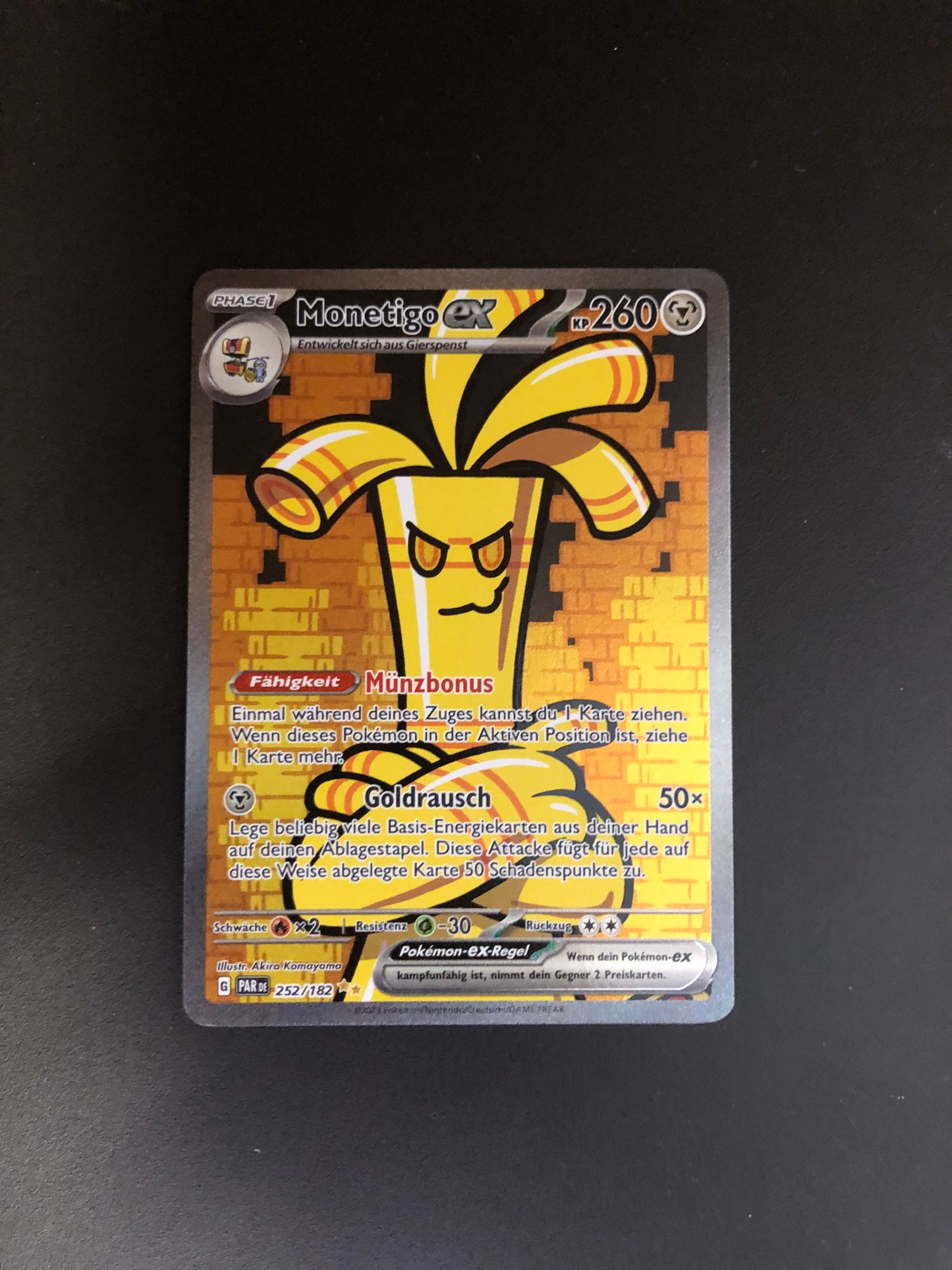 Pokemon Karte Alt-Art EX Monetigo 252/182 Deutsch