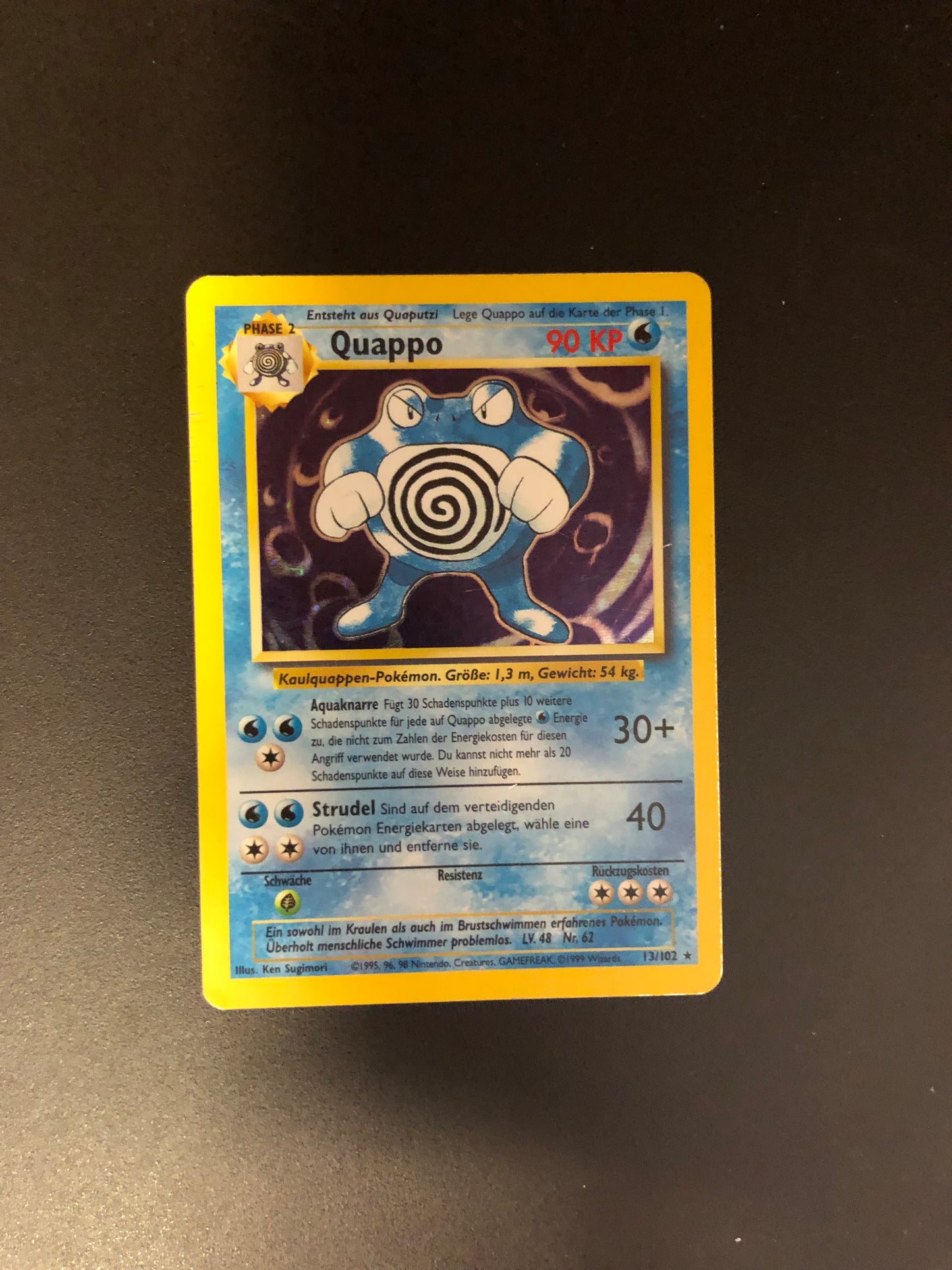 Pokemon Karte Holo Quappo Base Set 13/102 Deutsch