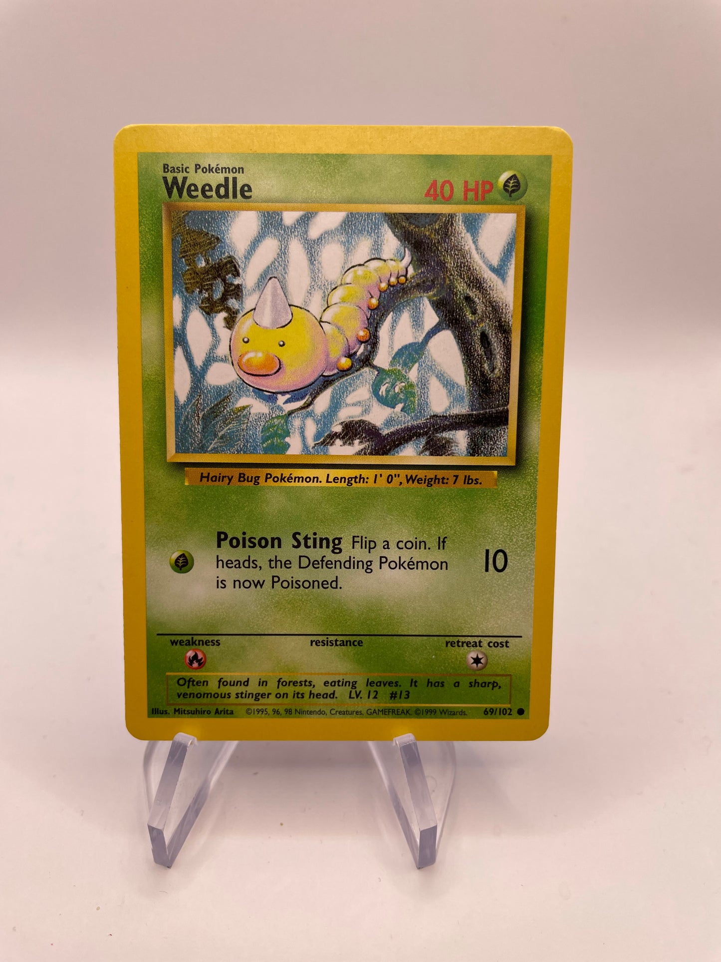 Pokemon Karte Base-Set Weedle 69/102 Englisch