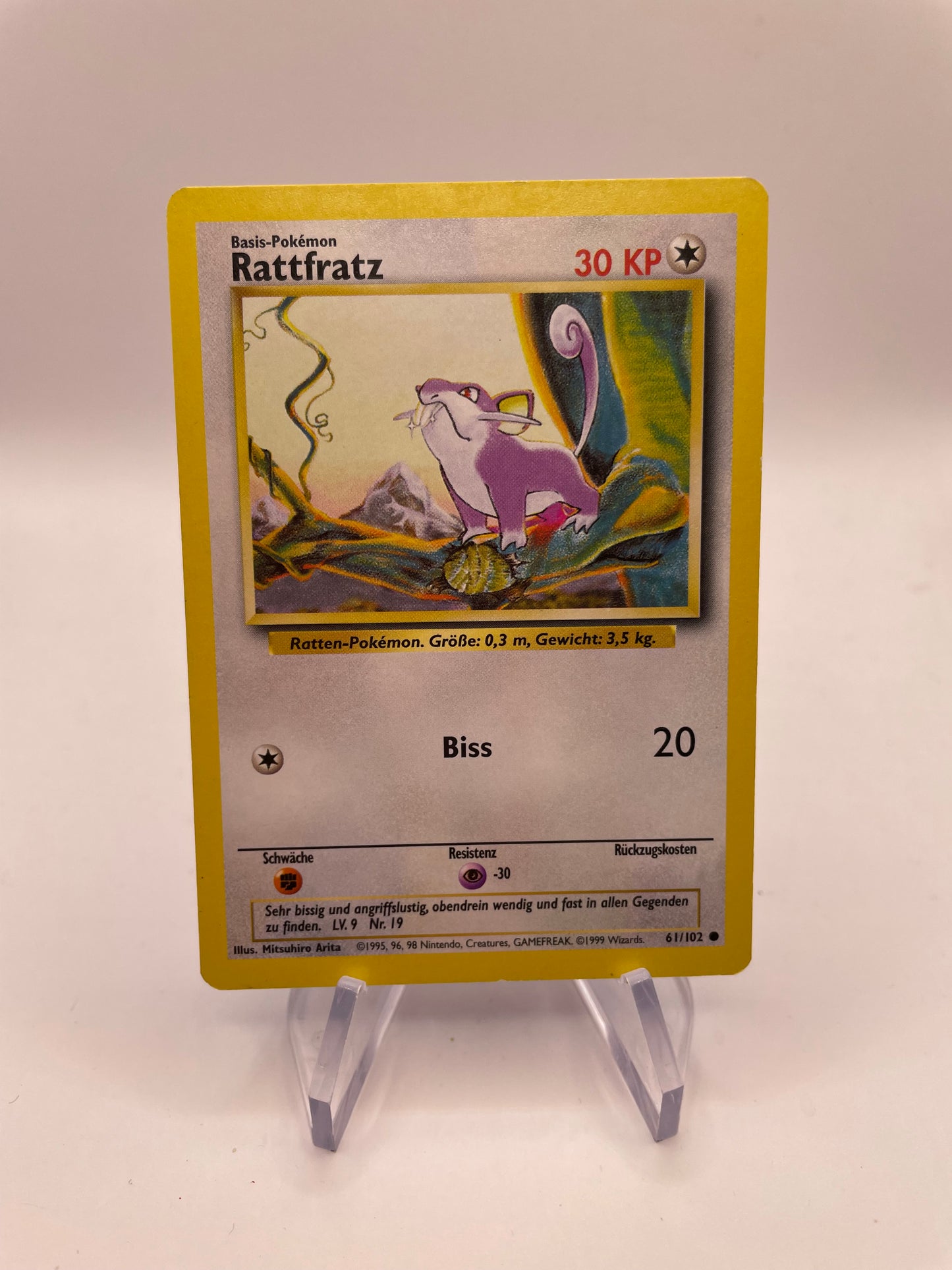 Pokemon Karte Base-Set Rattfratz 61/102 Deutsch
